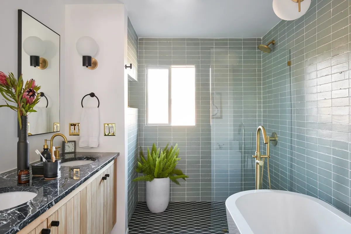 2020 Q1 Img Hi Res Full Rights Influencer Annette Vartanian Vintage Splendor Photo Bethany Nauert Bathroom Shower Walls Brick San Gabriel Straight Set Floor Handpainted Sakura Uni Mountain Black White Motif Full 2 Fc322954