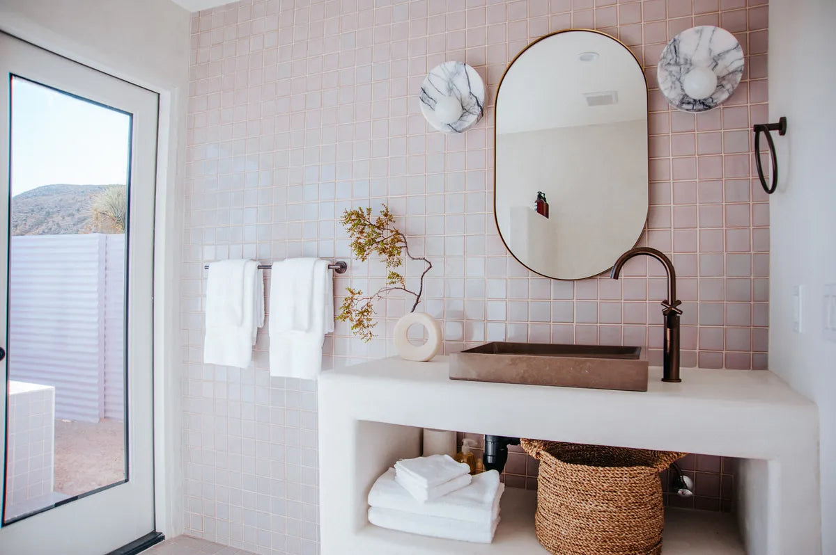 2022 IMG hi res influencer rights design Claire thomas photo casa cabin bathroom wall floor 3x3 straight set Dust strom FC 414879 2