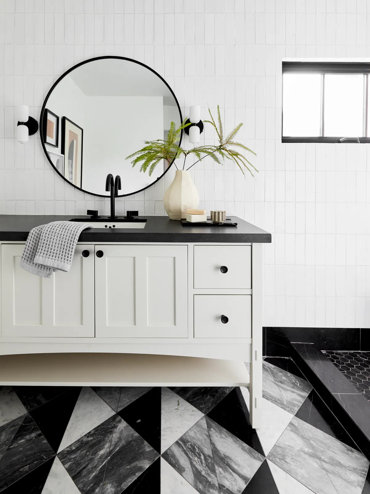 New traditional white brick shower bathroom backsplash tile 1
