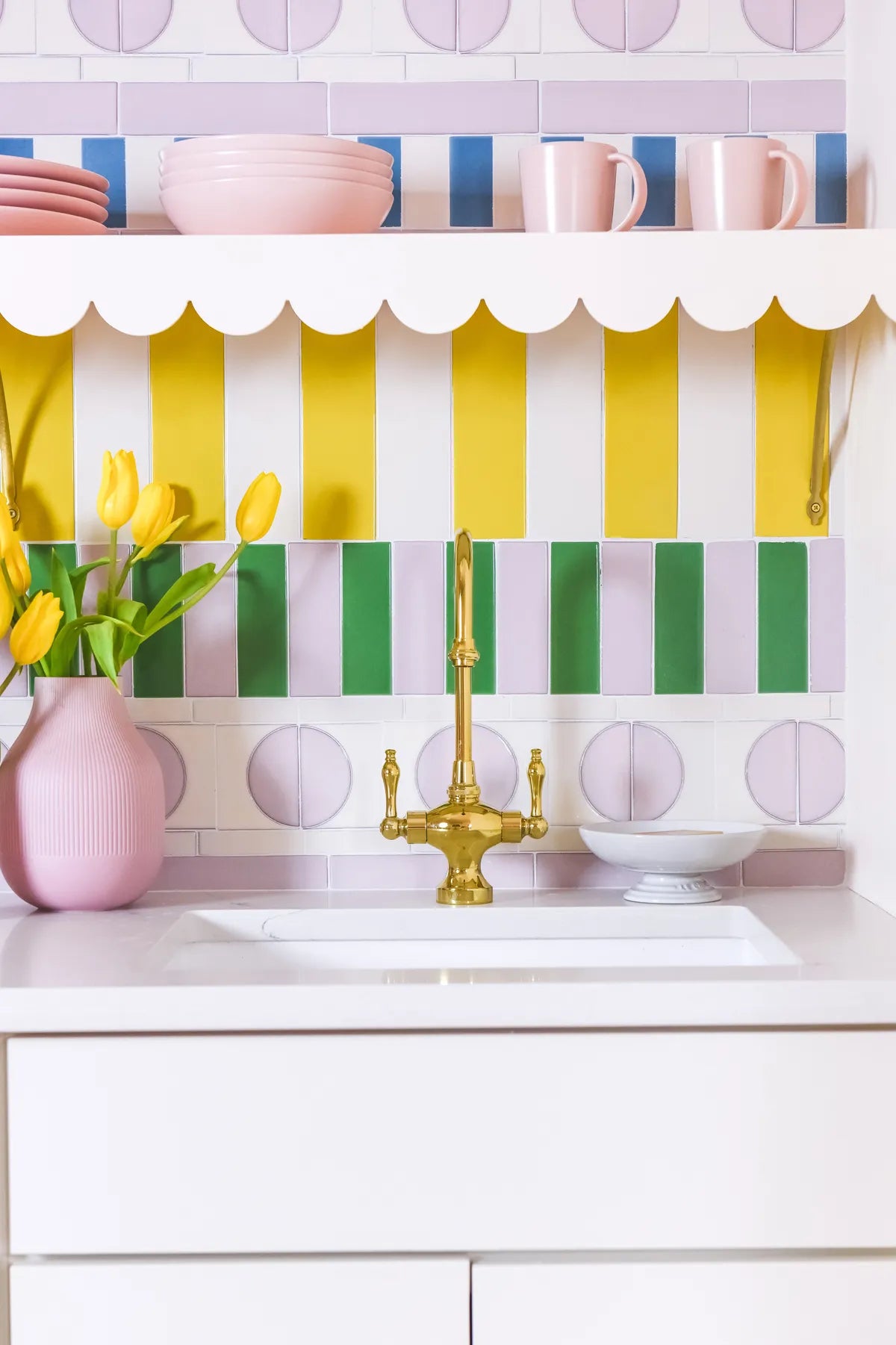 Eclectic kitchen backsplash colorful tile 10