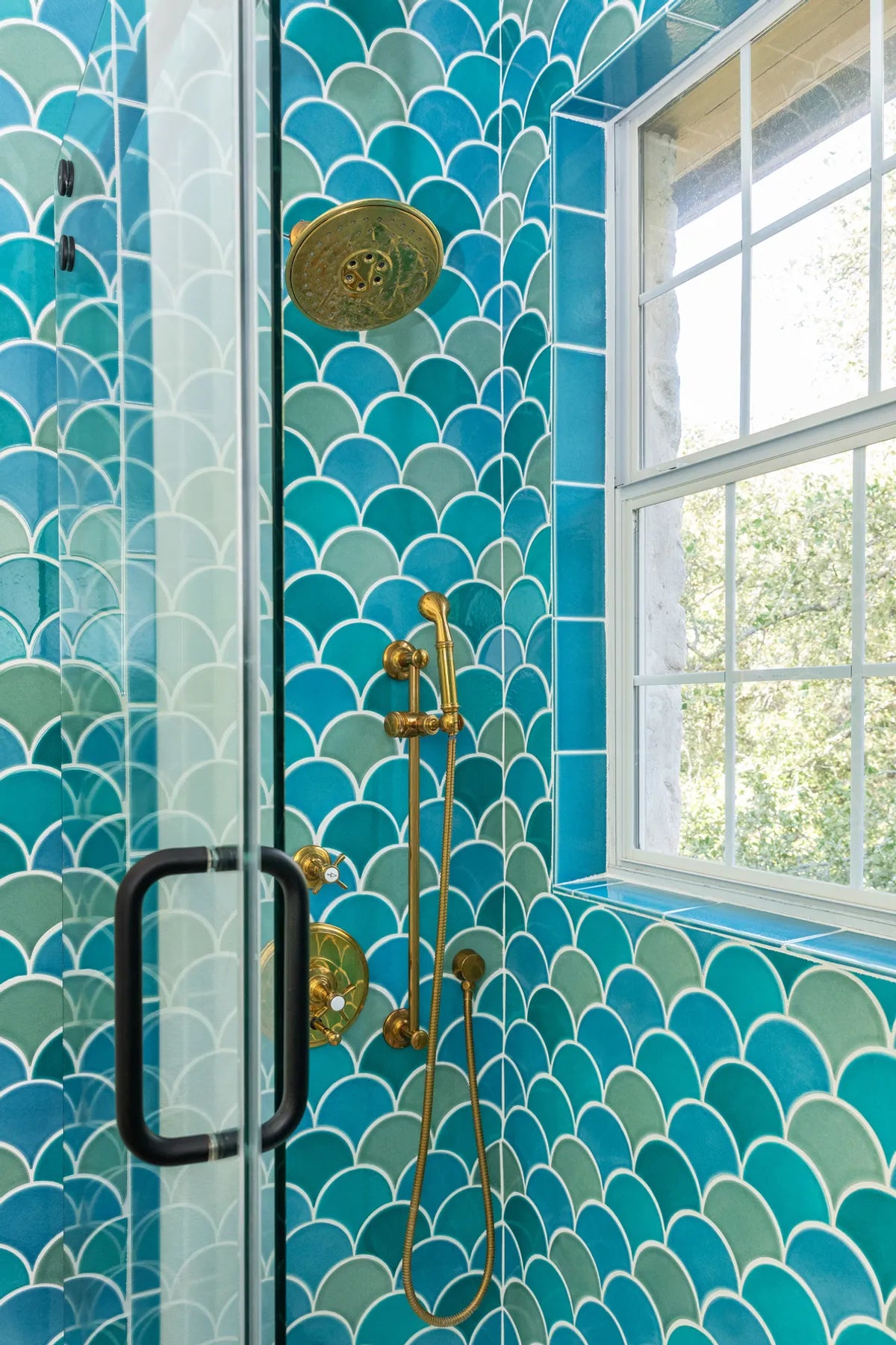 Eclectic blue shower tile 4
