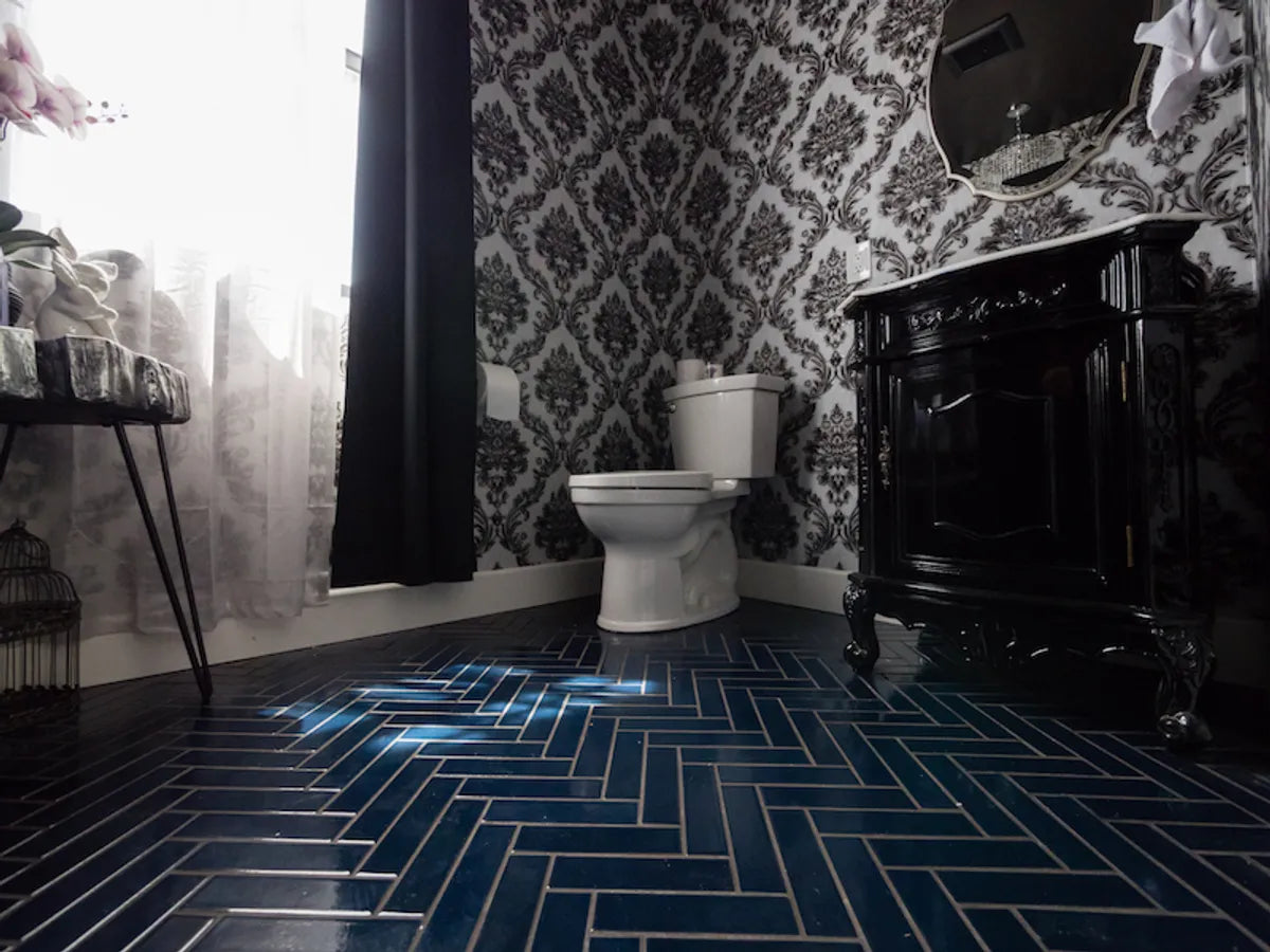 Gallery 2018 Hi Res Rights Doodiebearz Photo Linda Kimchi Nguyen Design Bathroom Floor Navy Blue 2X8 Herringbone Fc254664 2
