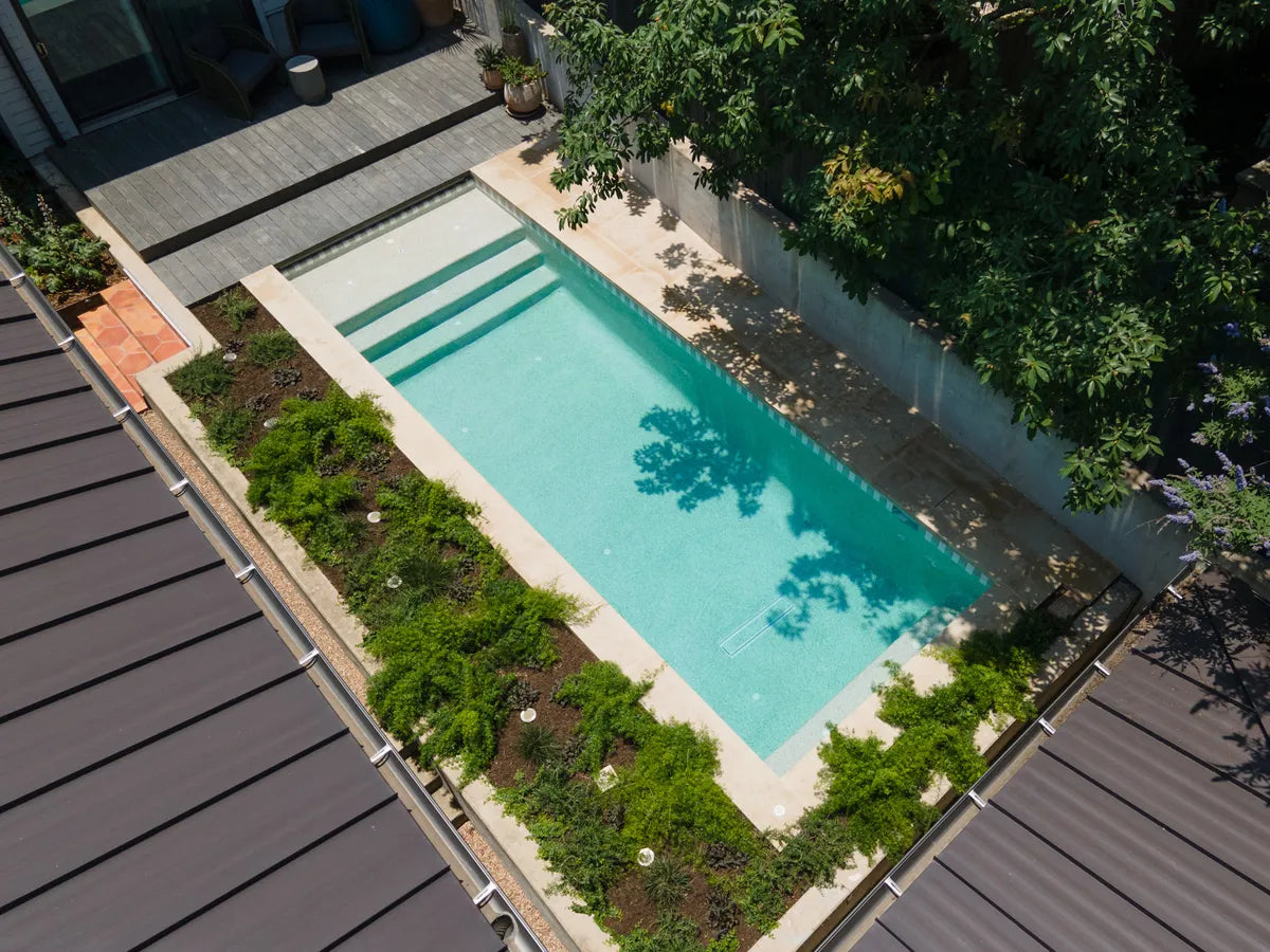 Texas Tiny Pools: Greyscale Striped Pool Waterline