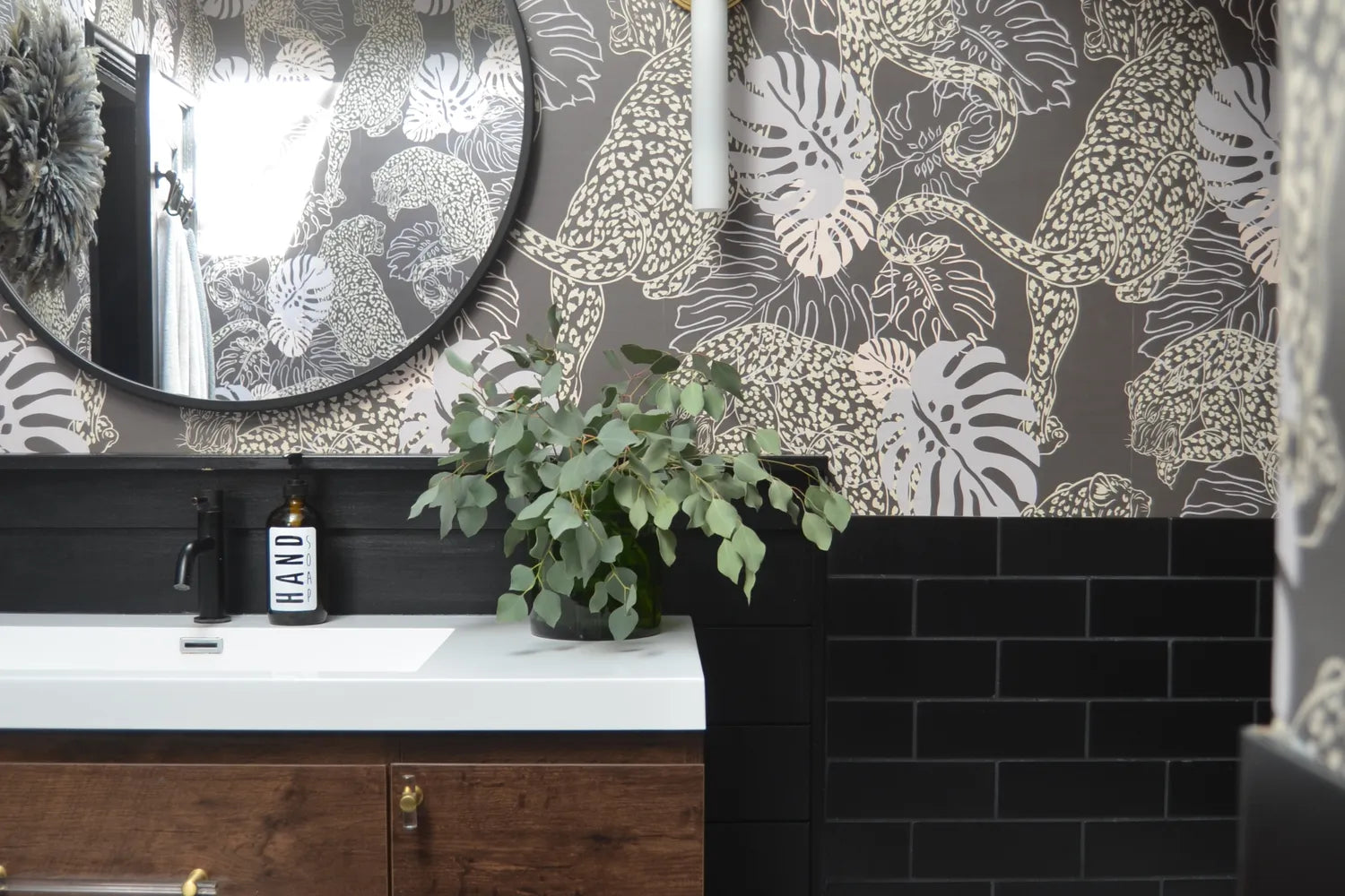 2020 Q1 Img Hi Res Full Rights Residential Influencer Shavonda Gardner Bathroom Tile Wall Wainscot 3X9 Offset Basalt Floor 3X12 Herringbone Full 4 Fc288673