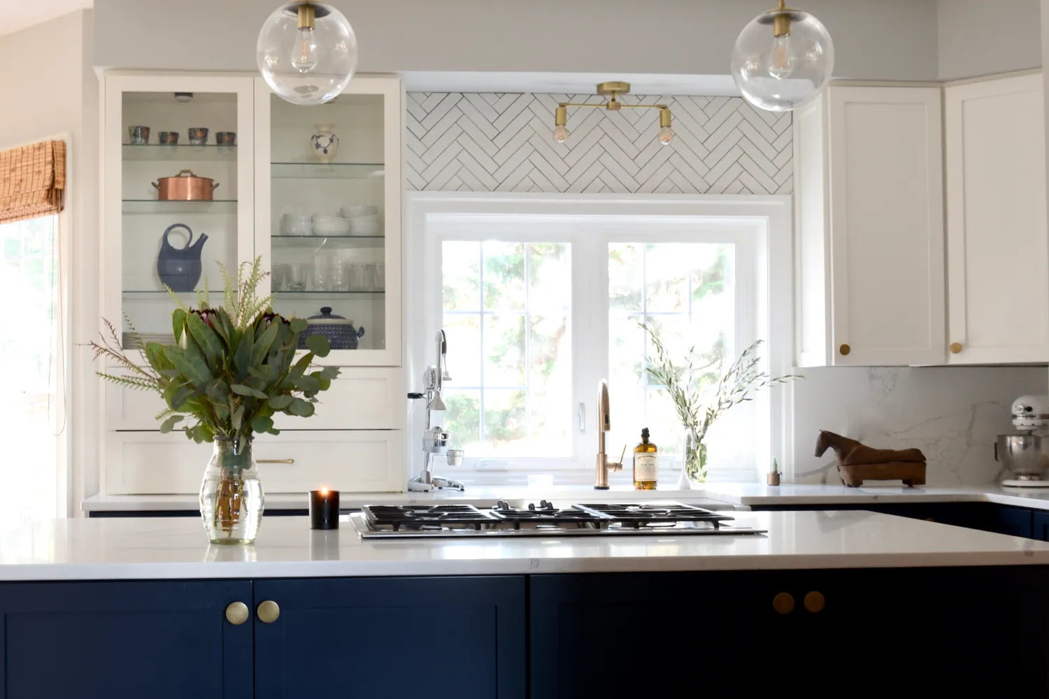 2020 img hi res rights residential design photo zigzag studio design kitchen backsplash tile quickship 2x8 white wash herringbone window 3 FC347330