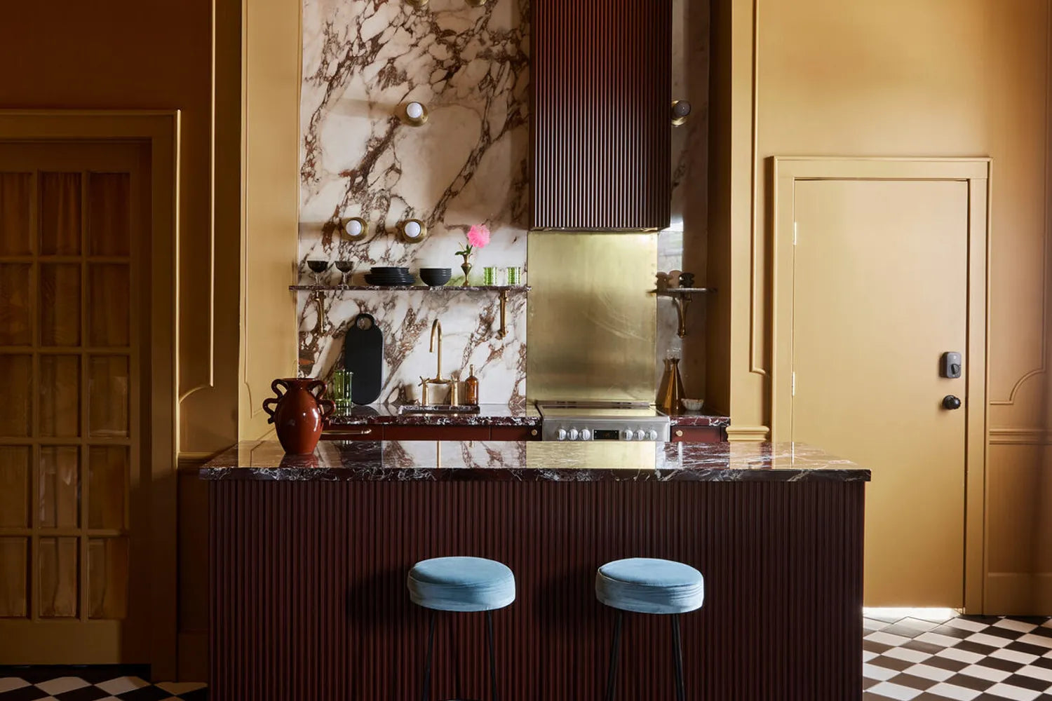 Black and White Tile Floor Kitchen Elegant Checkerboard Ceramic Tile