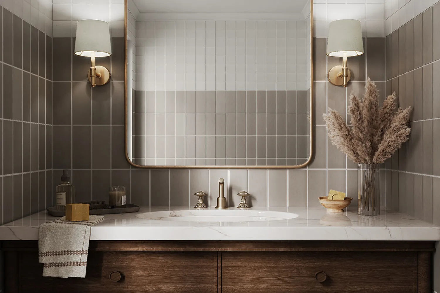 Guest Bathroom Ideas Two Toned Essentials Powder Room