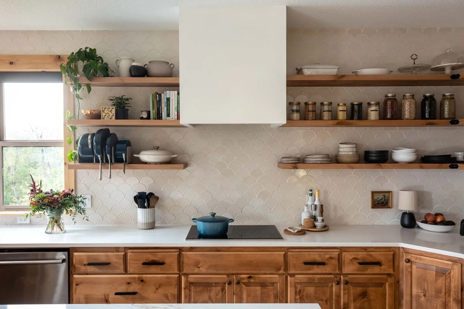 Modern Rustic Kitchen Caitlin Shoemaker Cosy Rustic Ogee Drop Kitchen Backsplash
