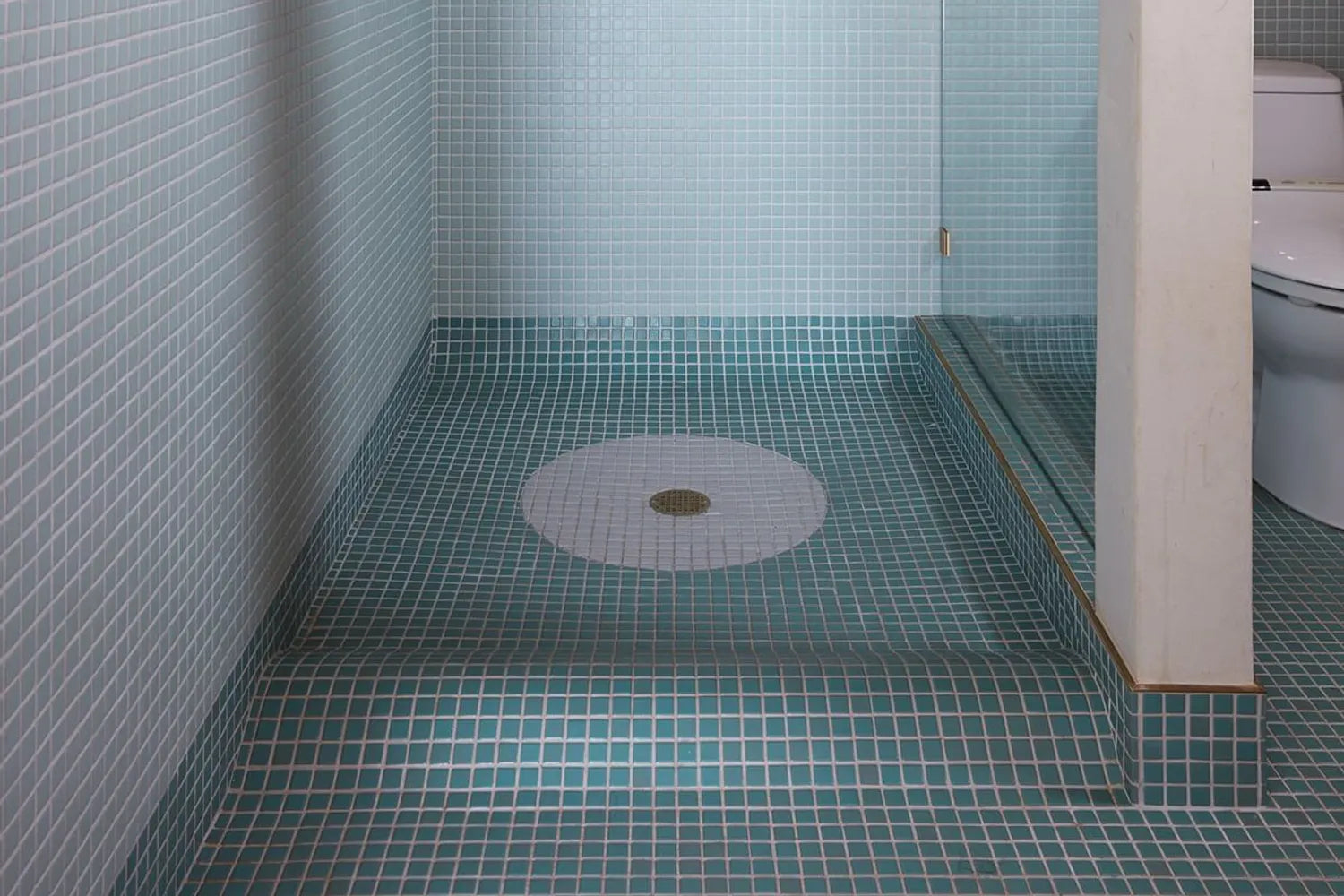 Mosaic Shower Floor Tile 1x1 Modern Multicolor Pattern