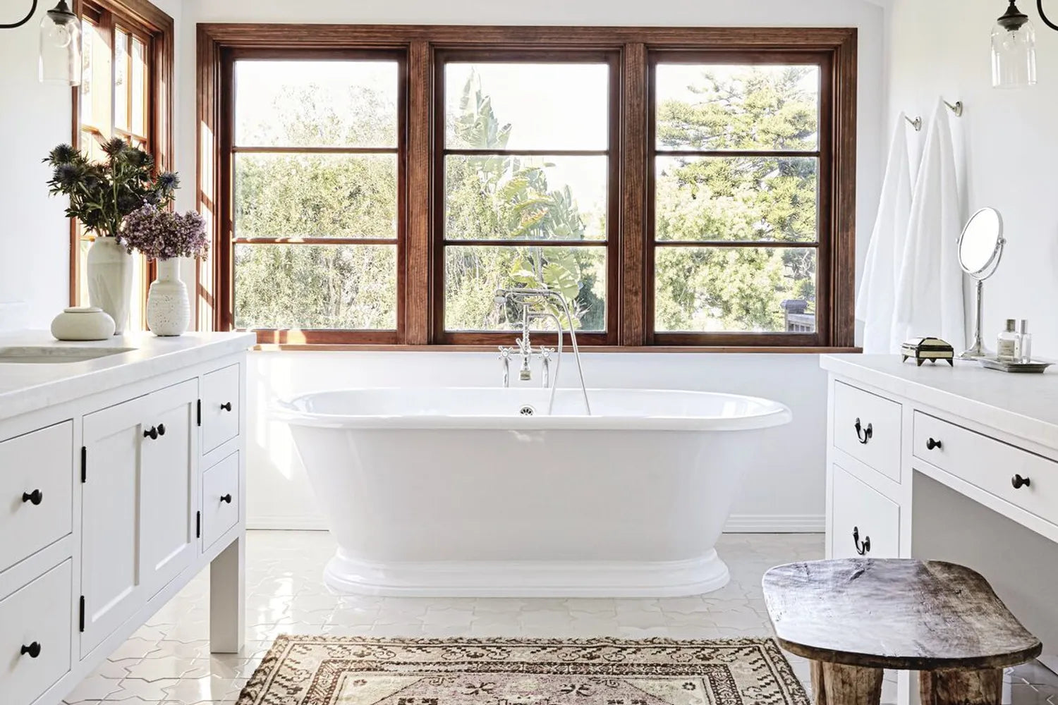 Spanish Colonial Bathroom Katie Hodges Design Patterned Bathroom Floor Tiles