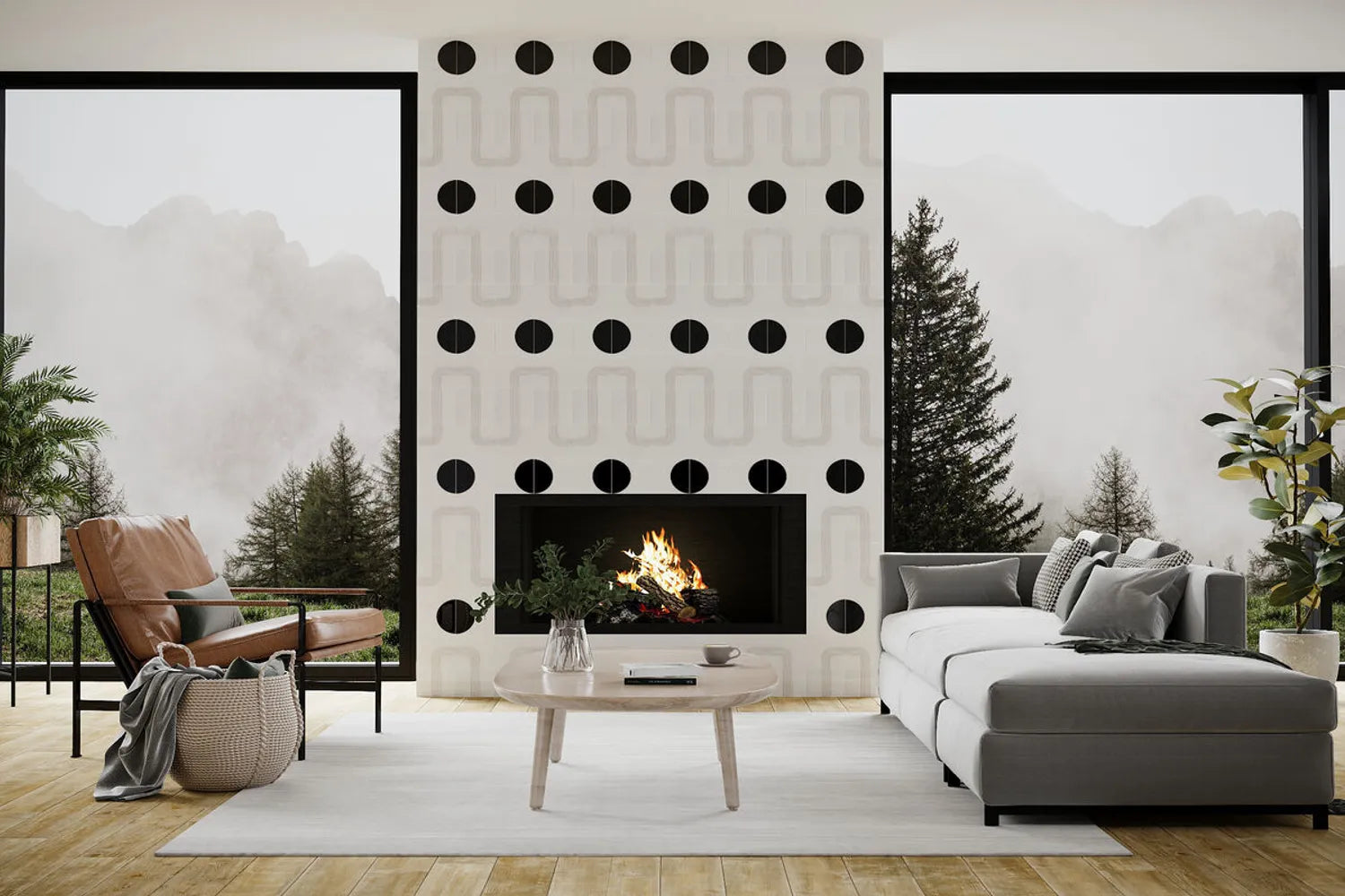 Pacific Northwest Modern Style Block Shop Dot Dash Roundabout Fireplace