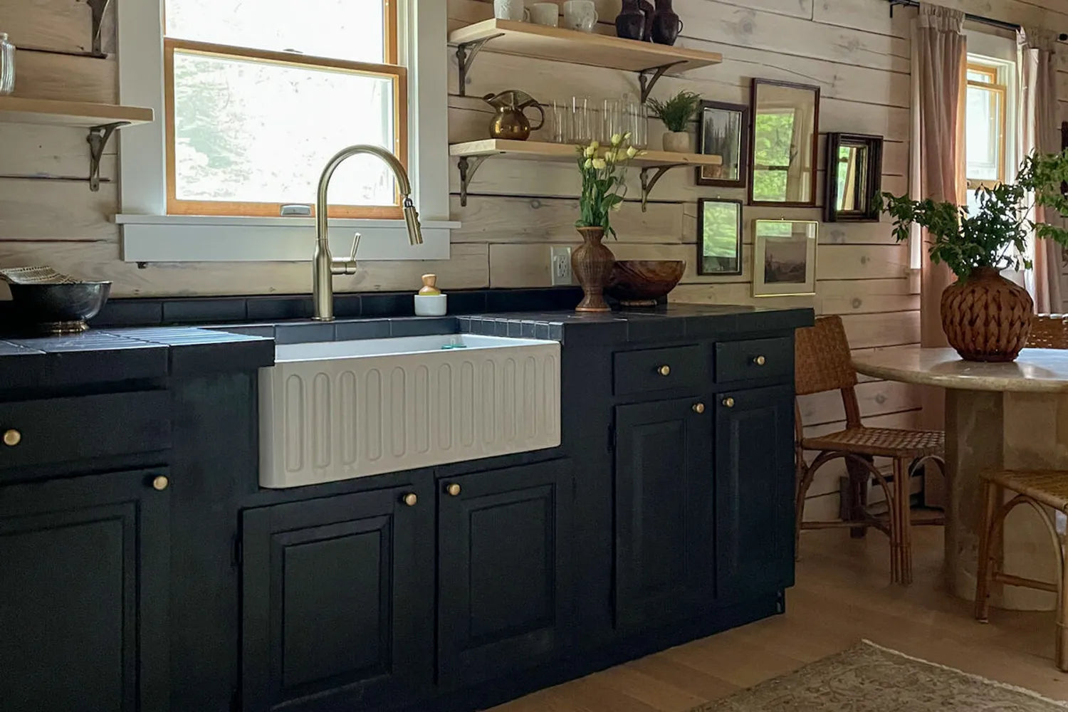 Rustic Style Lawless Designs Black Tile Kitchen Countertop Lead