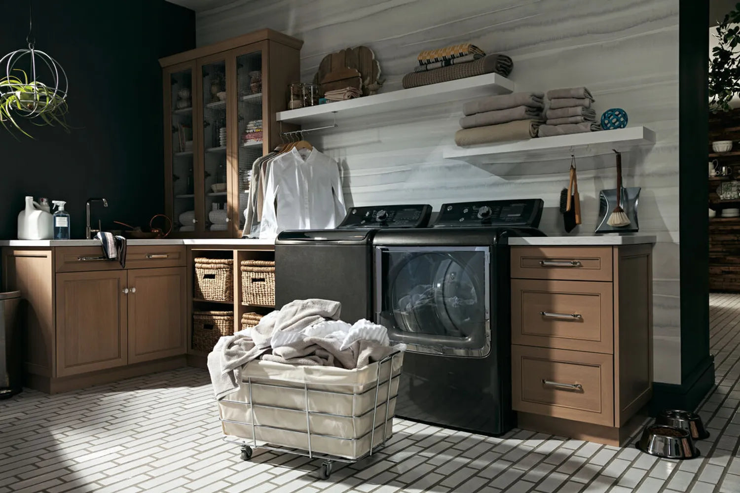 Laundry room tile white brick