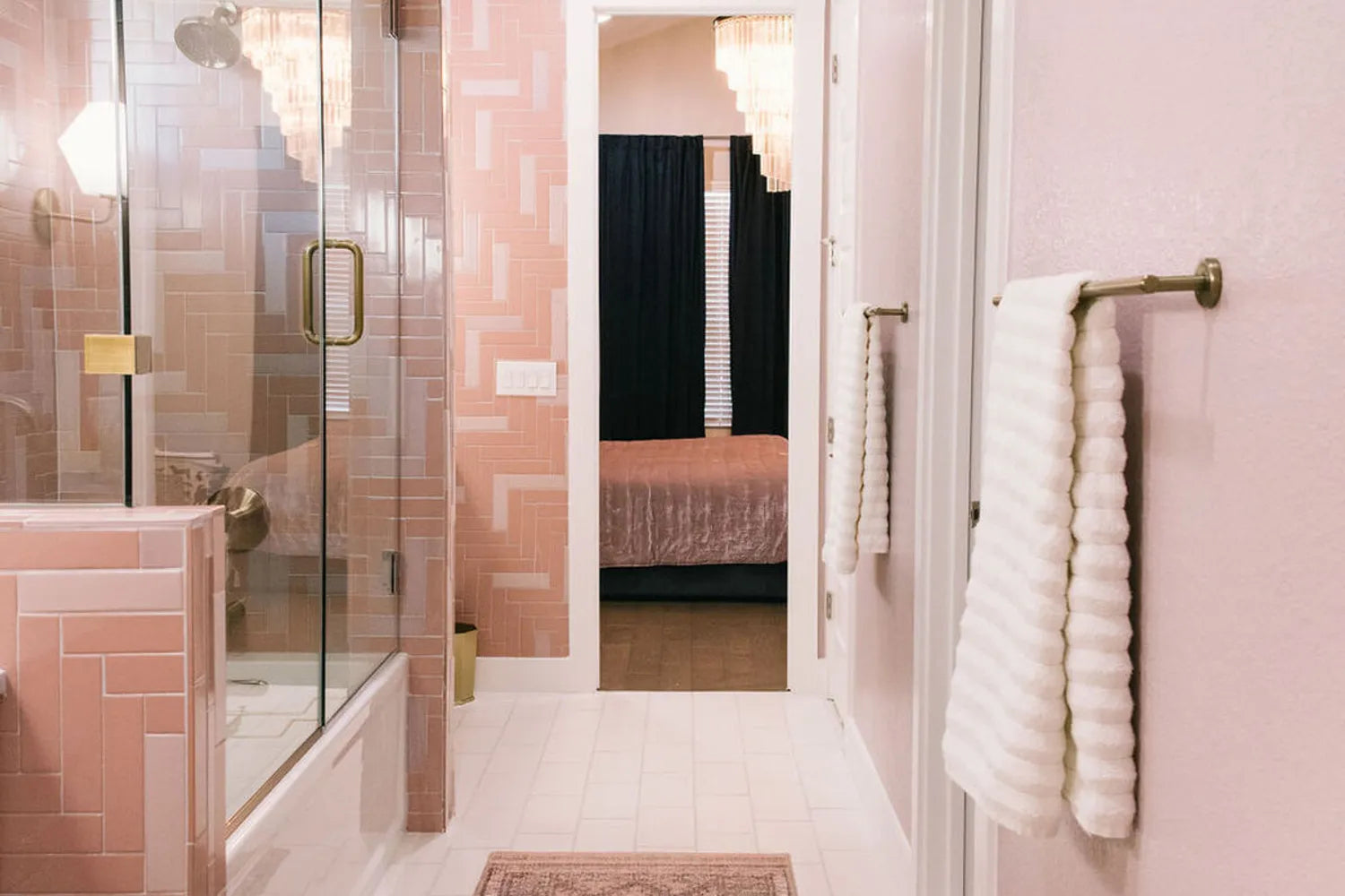 Pink tile bathroom jen pinkston