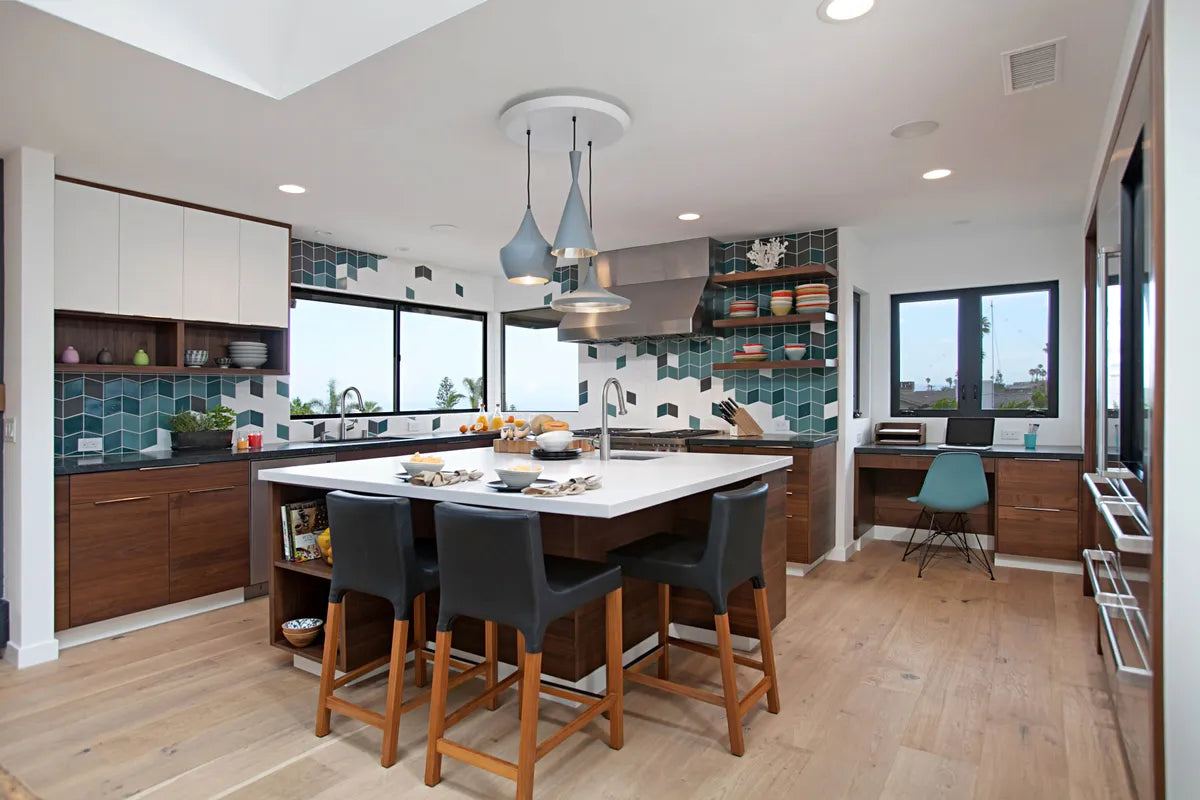 2017 Q3 Image Residential Jackson Design Remodeling Uniquely Bold Hi Res Rights Kitchen Backsplash Tile Elongated Diamond Stitch Knit Blend Prussian Blue Calcite Jade Magnetite Full Fc 186805 1