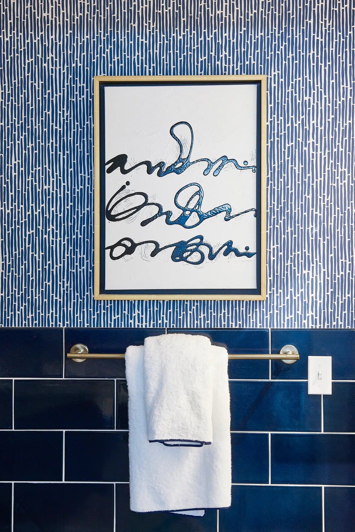 2017 Q3 Image Hi Res Coastal Living Showhouse Mark D Sikes Bathroom Tile Wainscot Offset 6X12 Navy Blue Detail