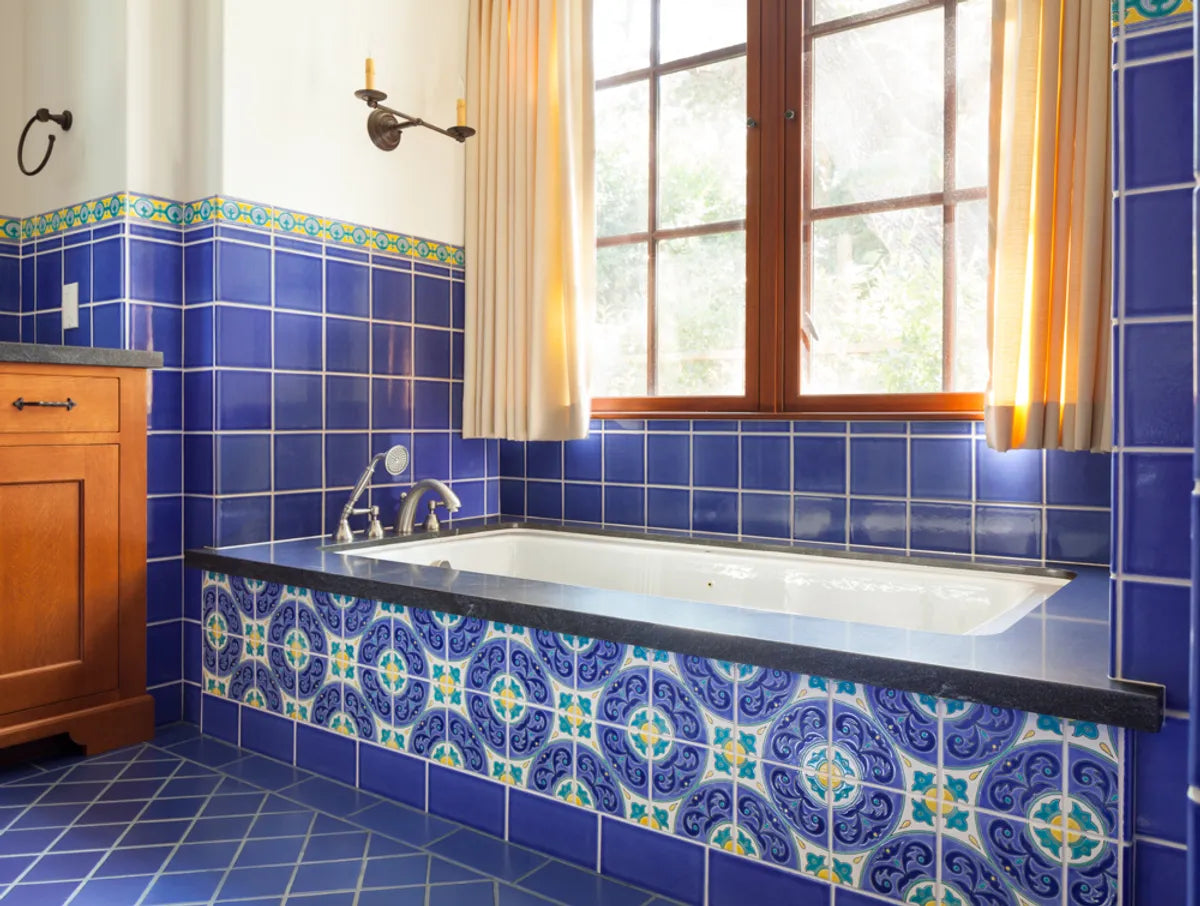 Bathroom Blues Coimbra Handpainted Malcolm Fearon Malcolm Fearon Photography All Rights Reserved Residential Straight Set