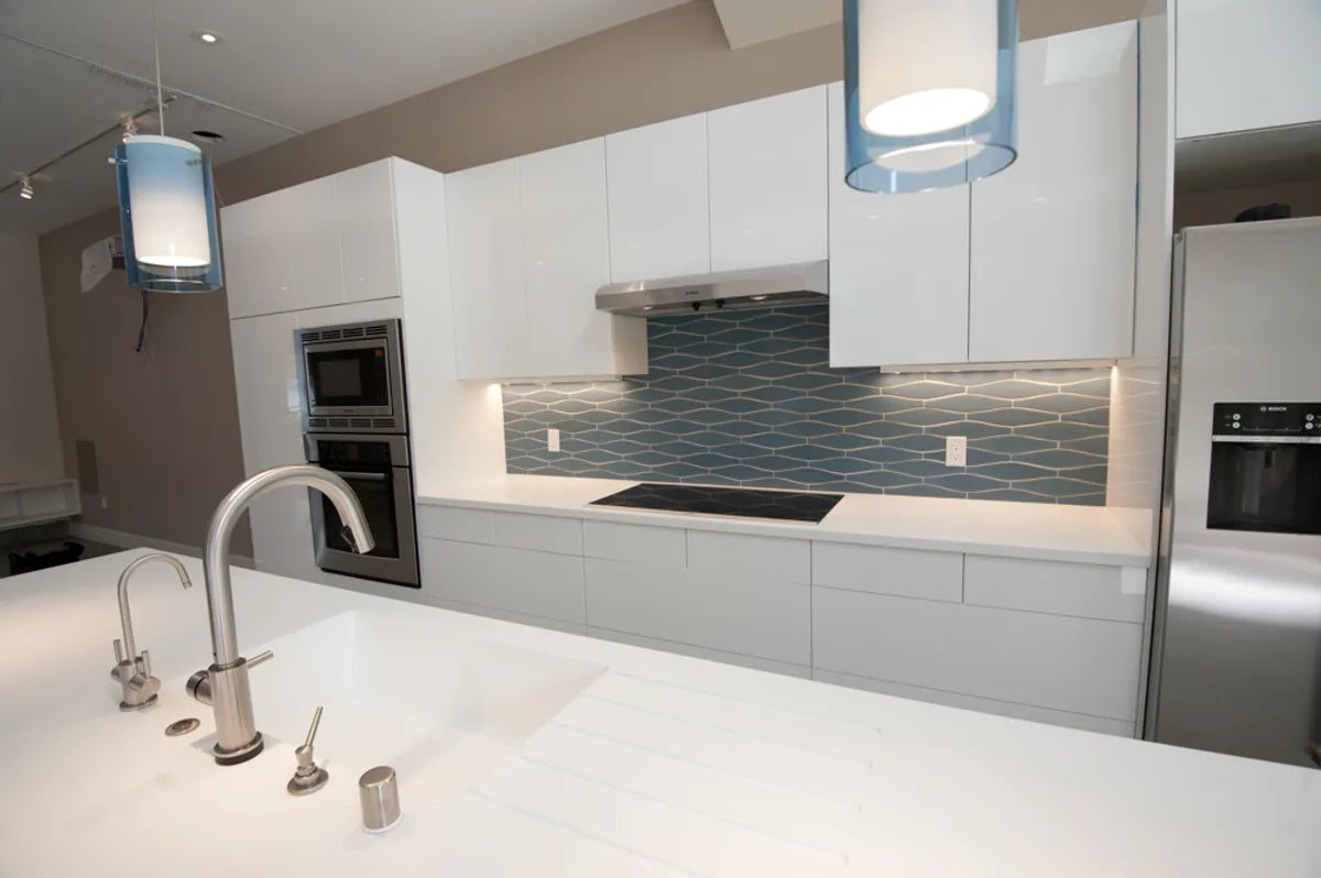 Blues Delta Blue Matte Kitchen Installation Residential Ronan Odea Construction Tile Wave Specialty 2