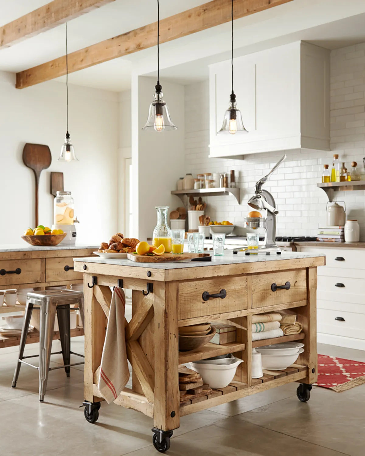 Brick Kitchen Installation Offset Specialty Pottery Barn Residential Snow Whites
