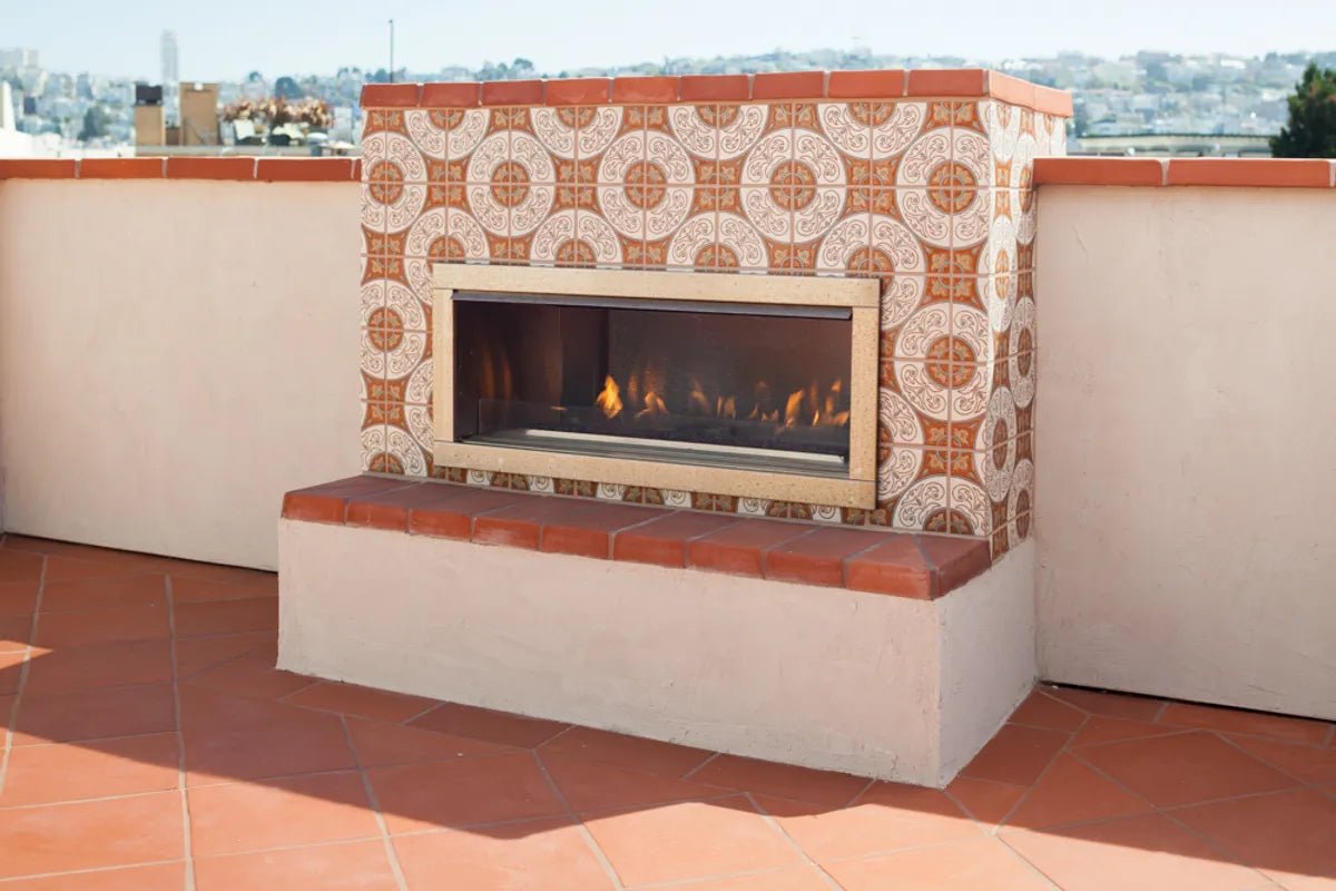 Coimbra Cuerda Seca Exterior Fireplace Residential Warm Neutrals