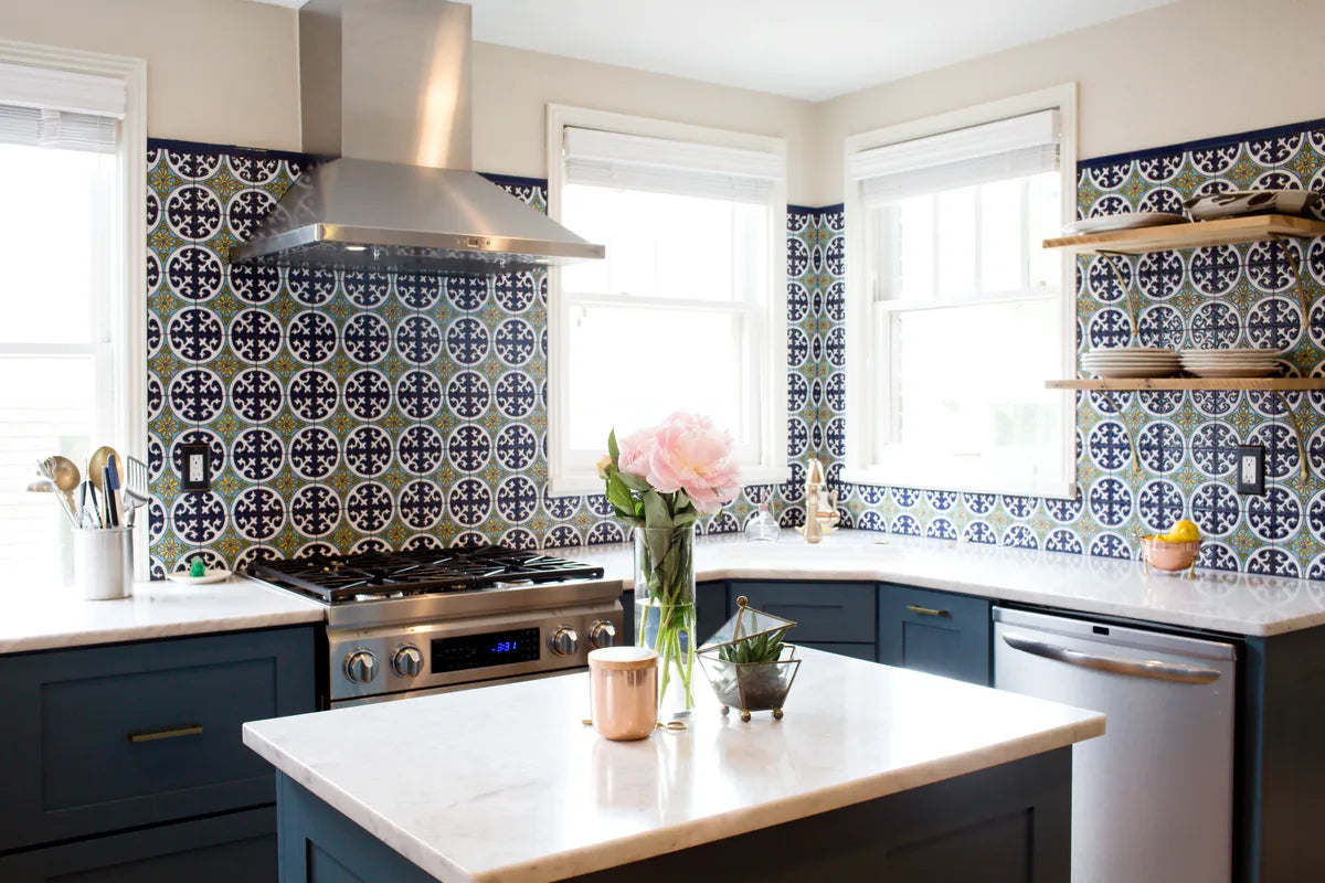 Lugo Cool Motif Handpainted Kitchen Aubrey Torrey Photography 4