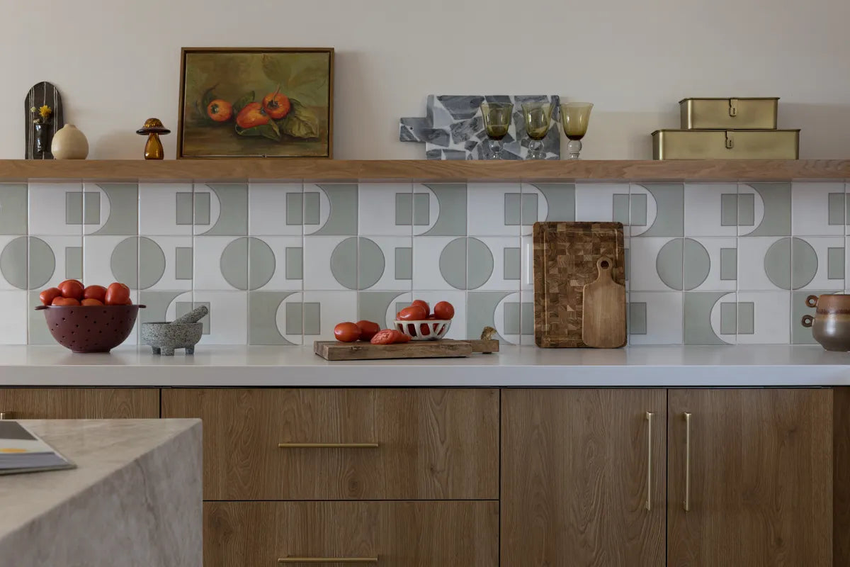 Modern kitchen handpainted tile backsplash square tile 6