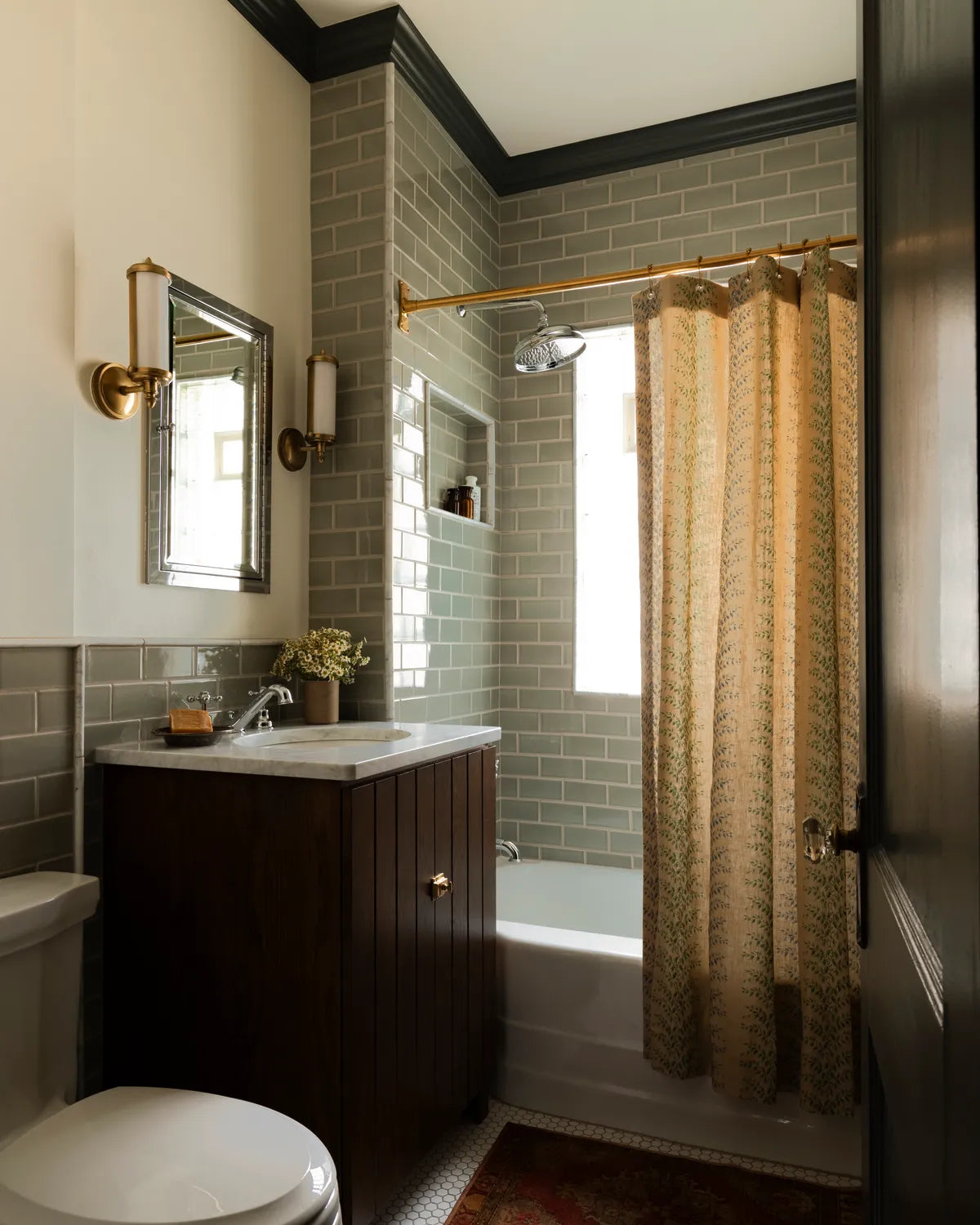 New traditional green subway bathroom tile 1