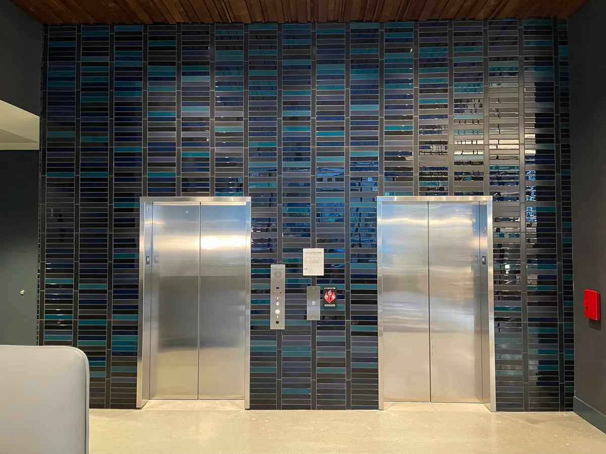 Commercial glass blue subway glass tile 1