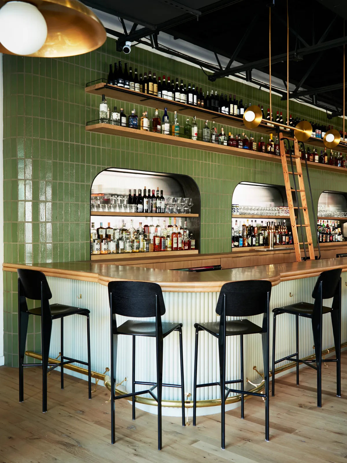 Industrial green brick backsplash 2