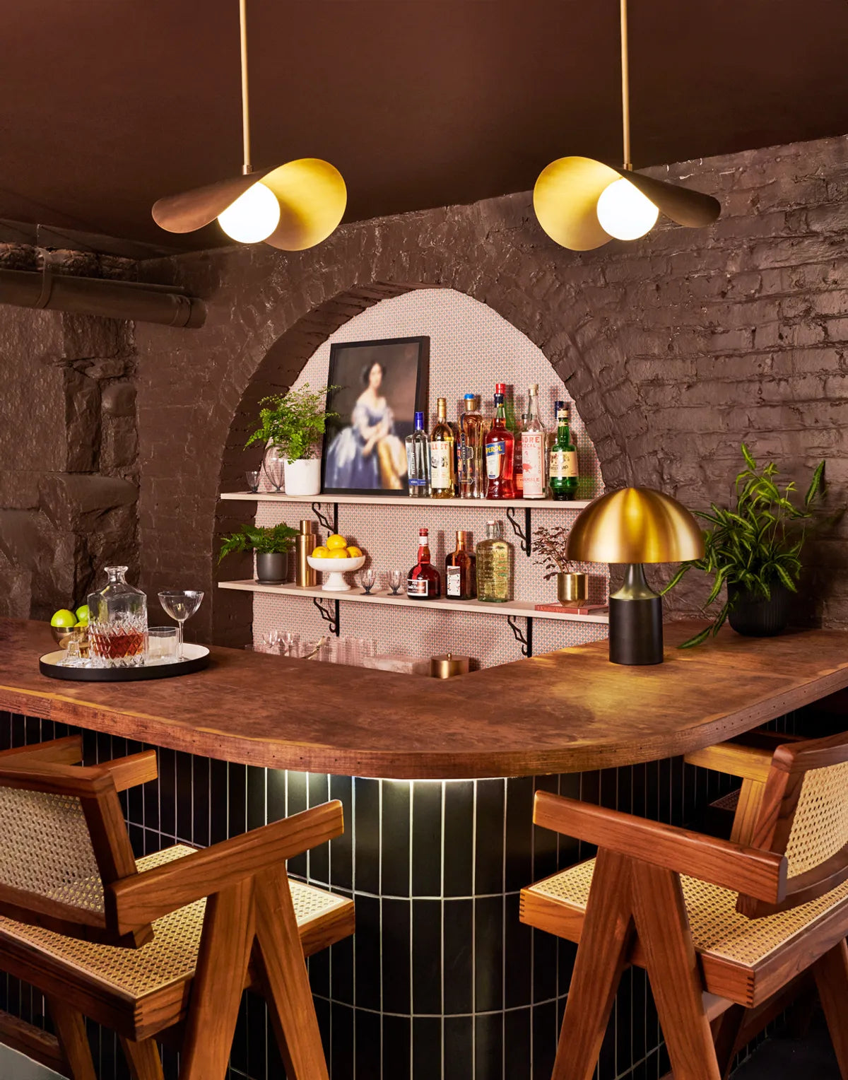 Modern bar subway black tile 1