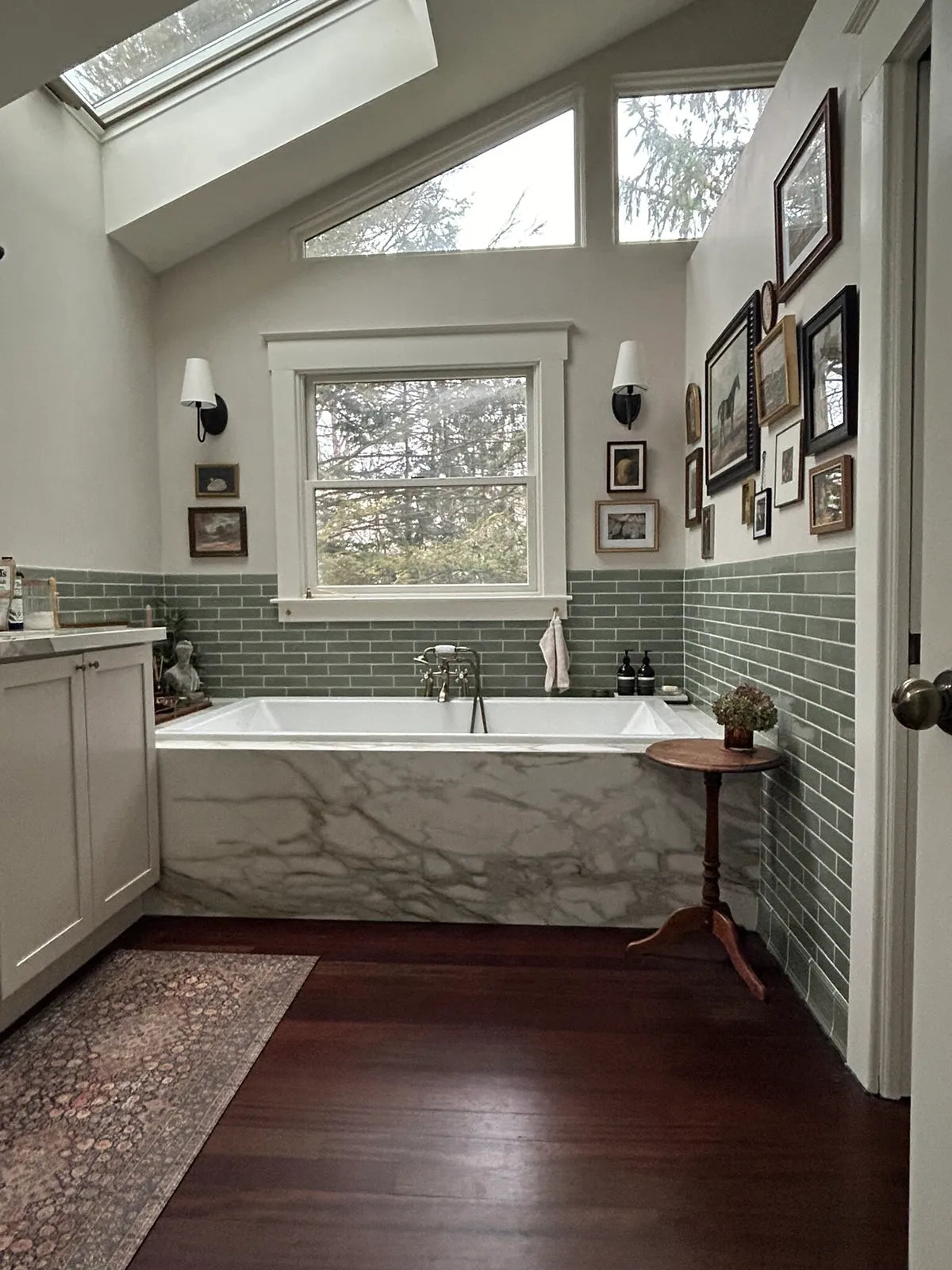 New traditional bathroom wainscot subway tile 4