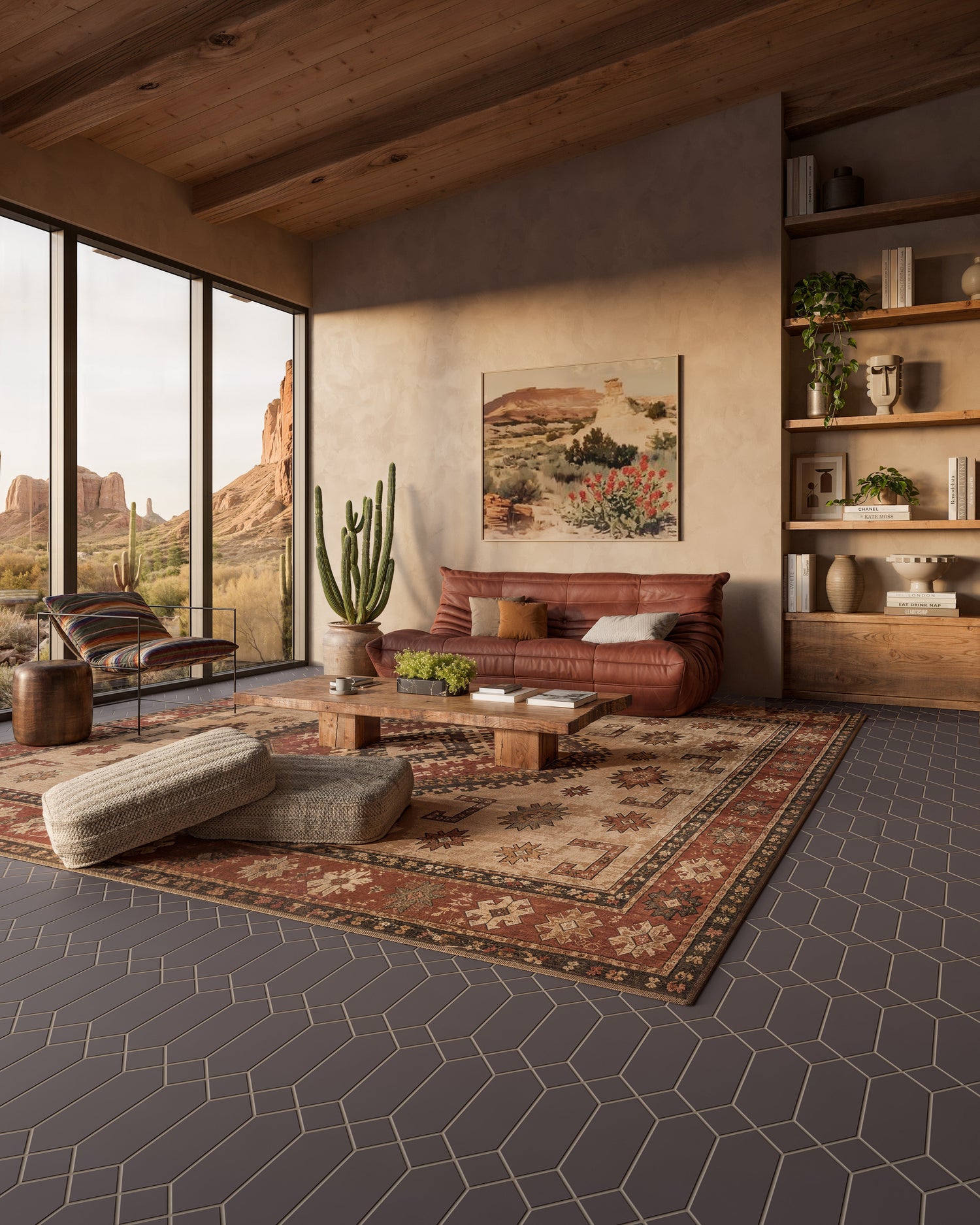 Desert Modern Mission Living Room Floor