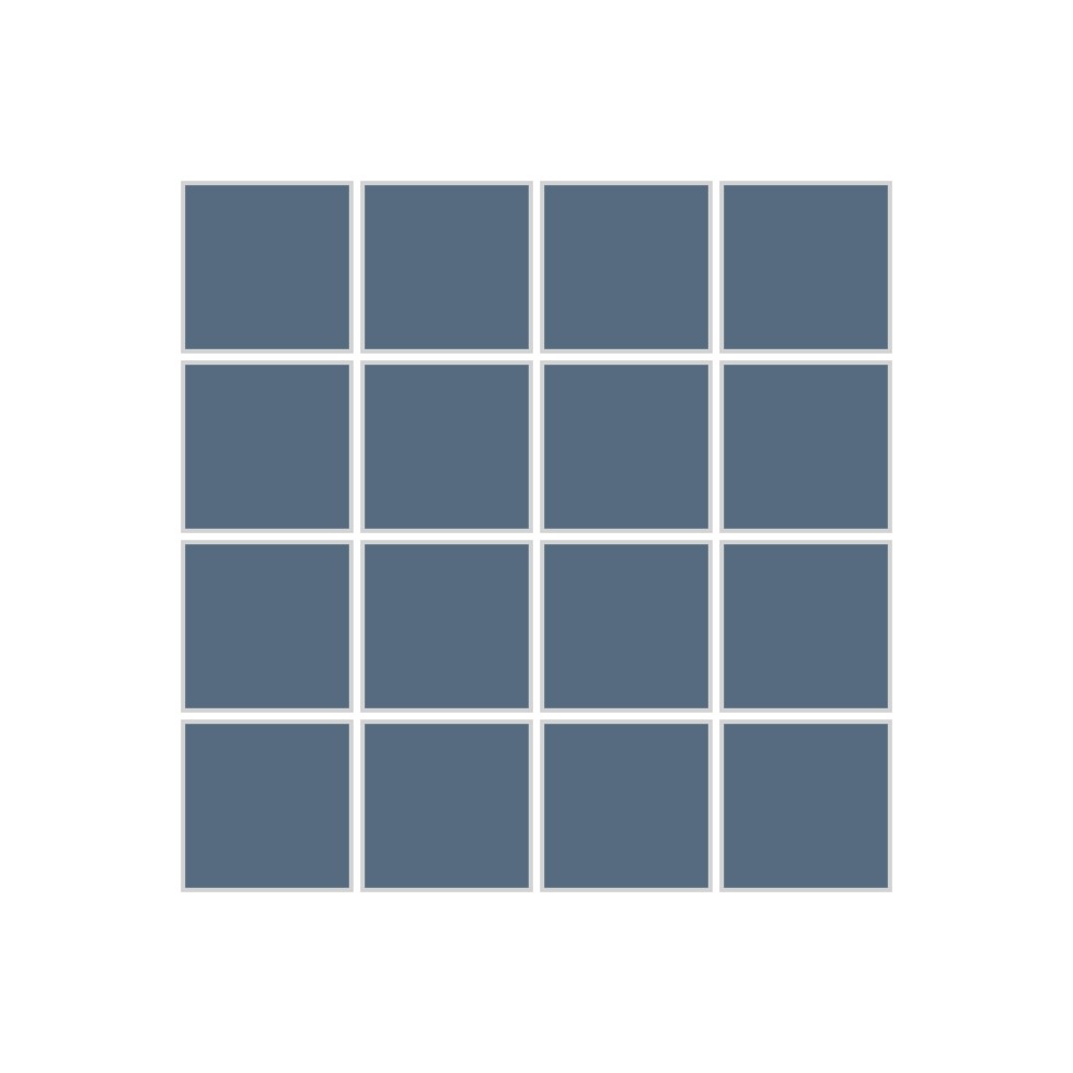 2x2 Straight Set Sheeted Original Ceramic Mosaic Tile in Slate Blue Matte