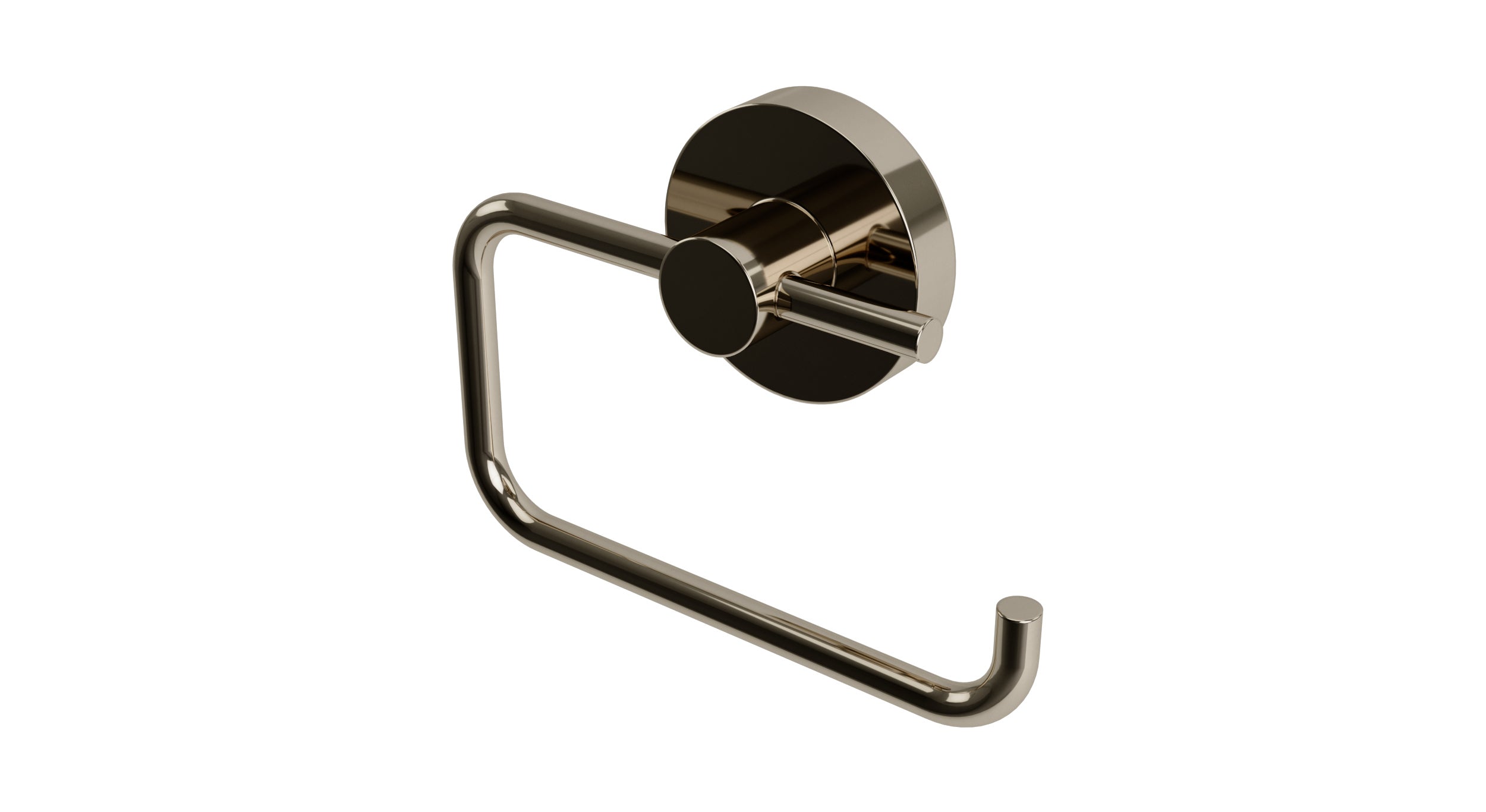 Flatiron Round Single Post Paper Holder in Polished Nickel