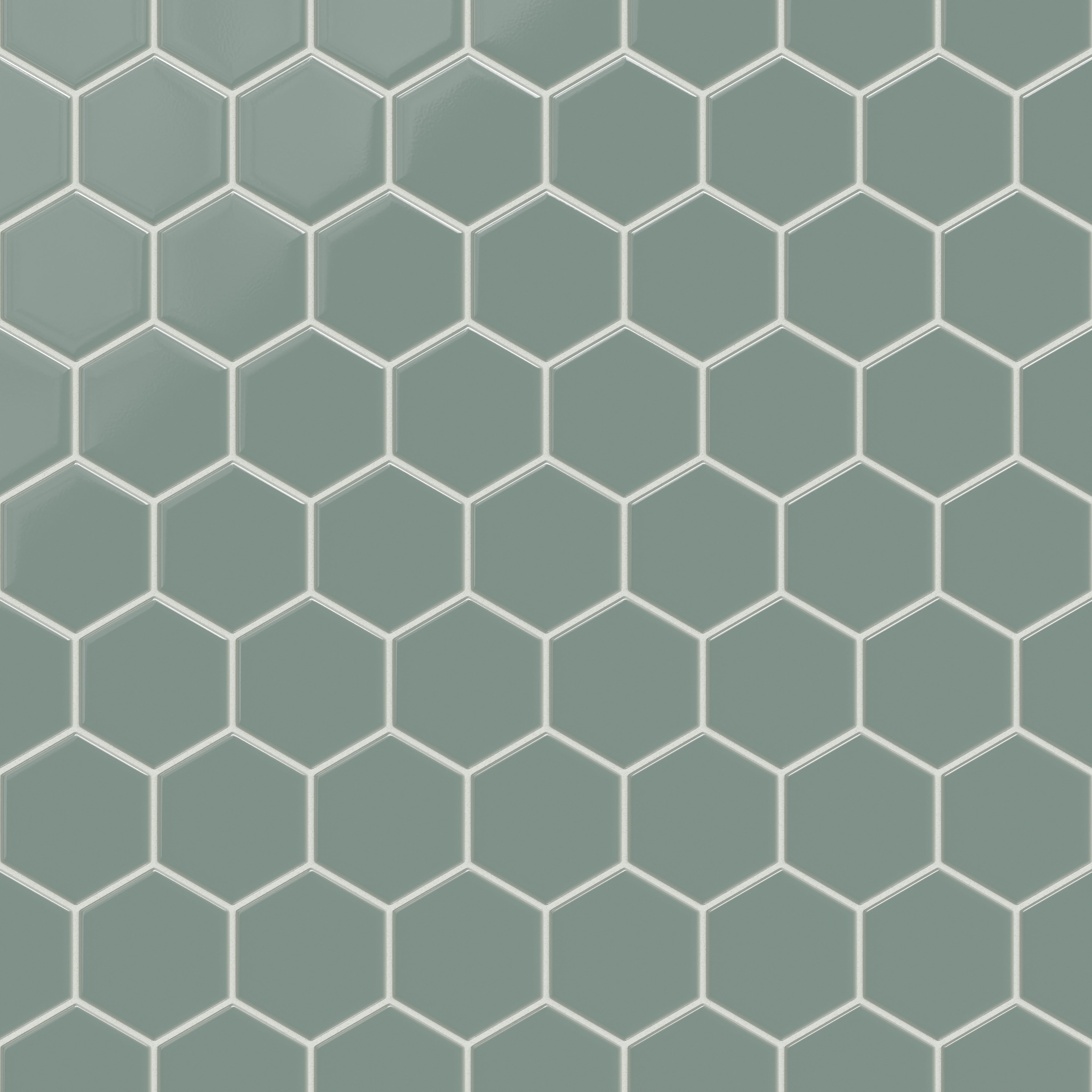 4" Hexagon Original Ceramic Tile in Flagstone Gloss