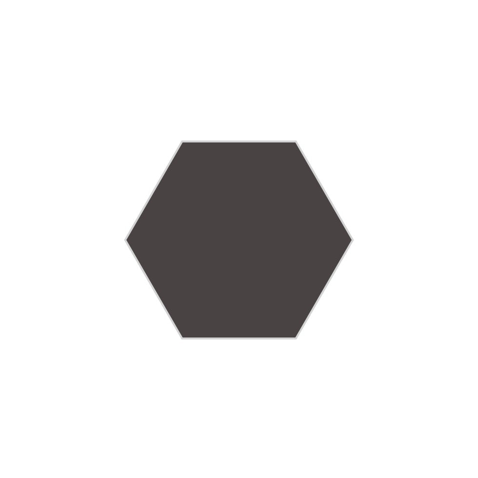 6" Hexagon Original Ceramic Tile in Carbon Gloss