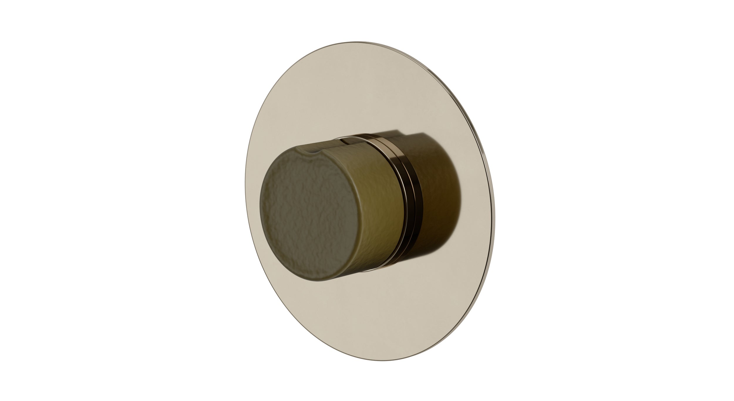 Foundry One Handle Wall Mount Shower Trim with Groove Ceramic Knob Handle in Polished Nickel