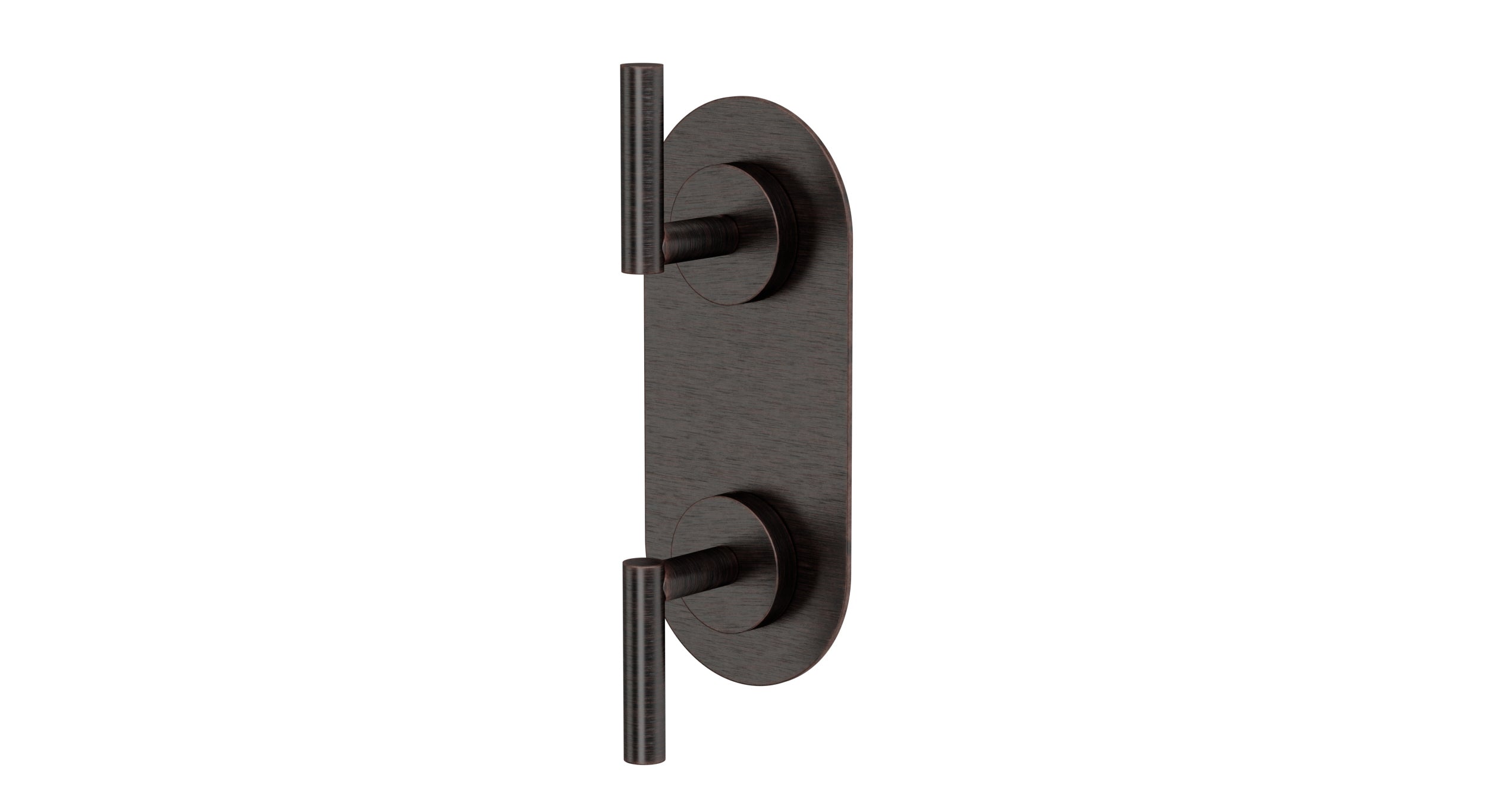 Contour Two Handle Wall Mount Shower Trim with Soft Lever Handles in Antique Bronze