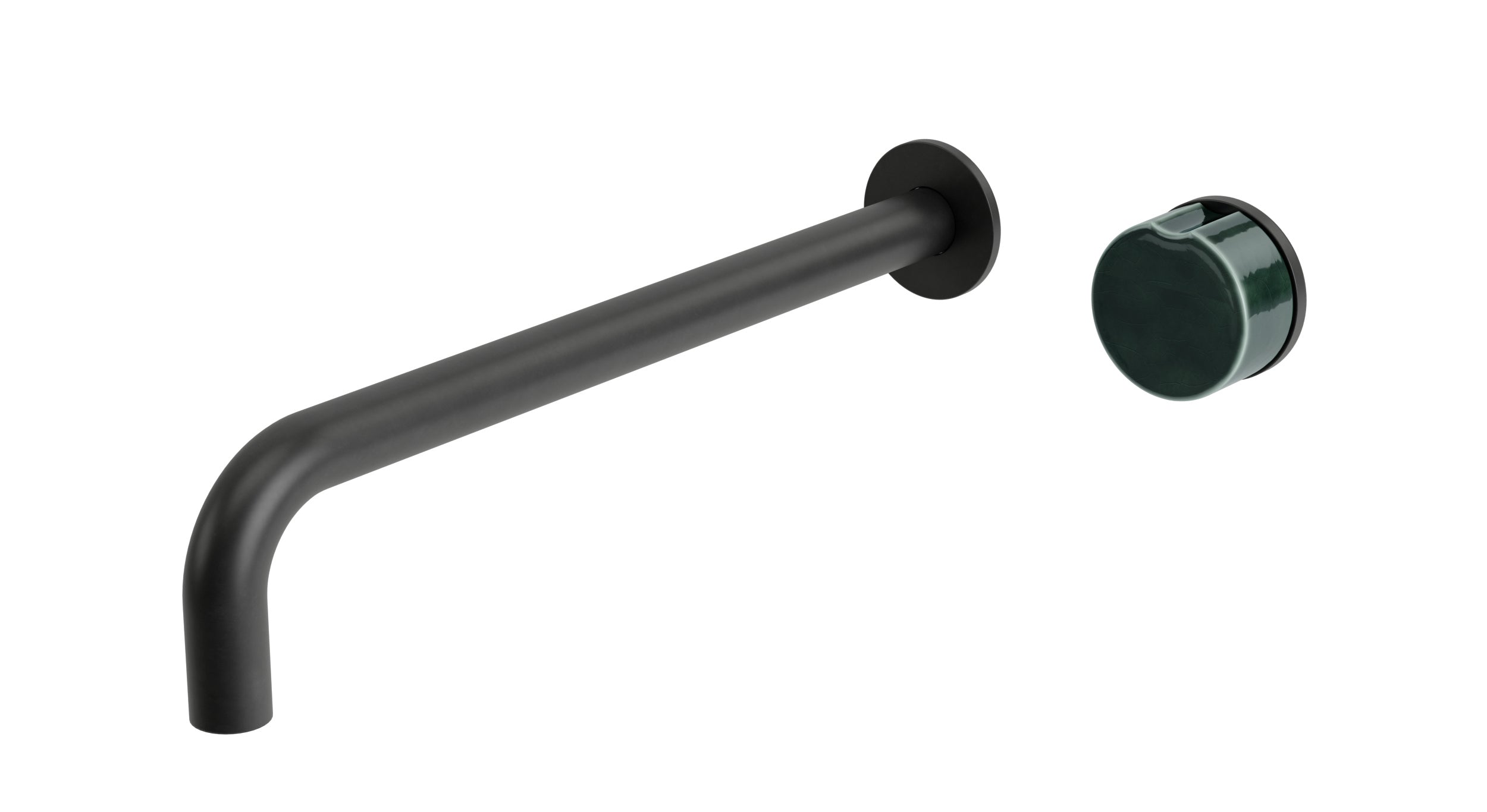 Foundry One Handle Wall Mount 12" Lavatory Faucet with Groove Ceramic Knob Handle in Oil Rubbed Bronze