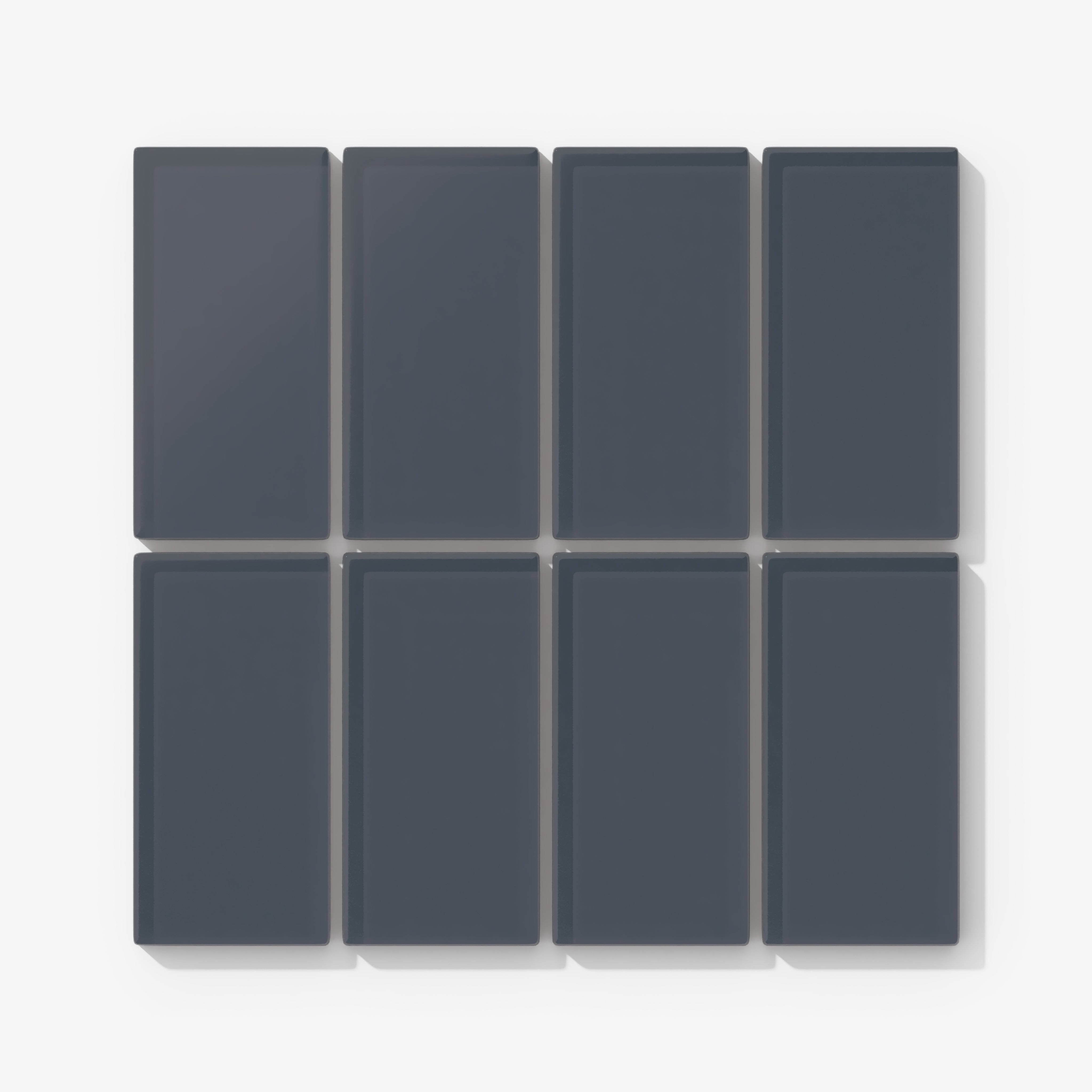 2x4 Straight Set Sheeted Glass Mosaic Tile in Junco Matte