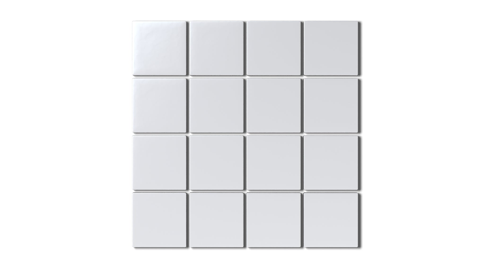 3x3 Straight Set Sheeted Natural Press Ceramic Mosaic Tile in Tin Oxide Matte