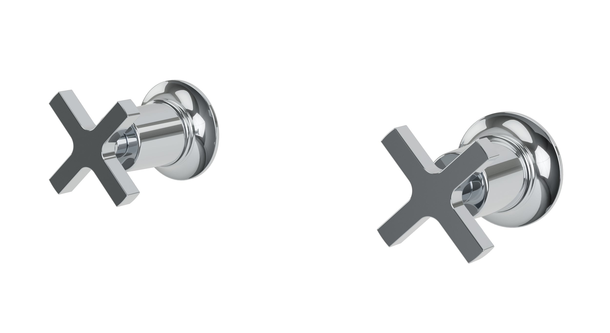 Emerson Two Handle Wall Mount Bath Trim with Classic Cross Handles