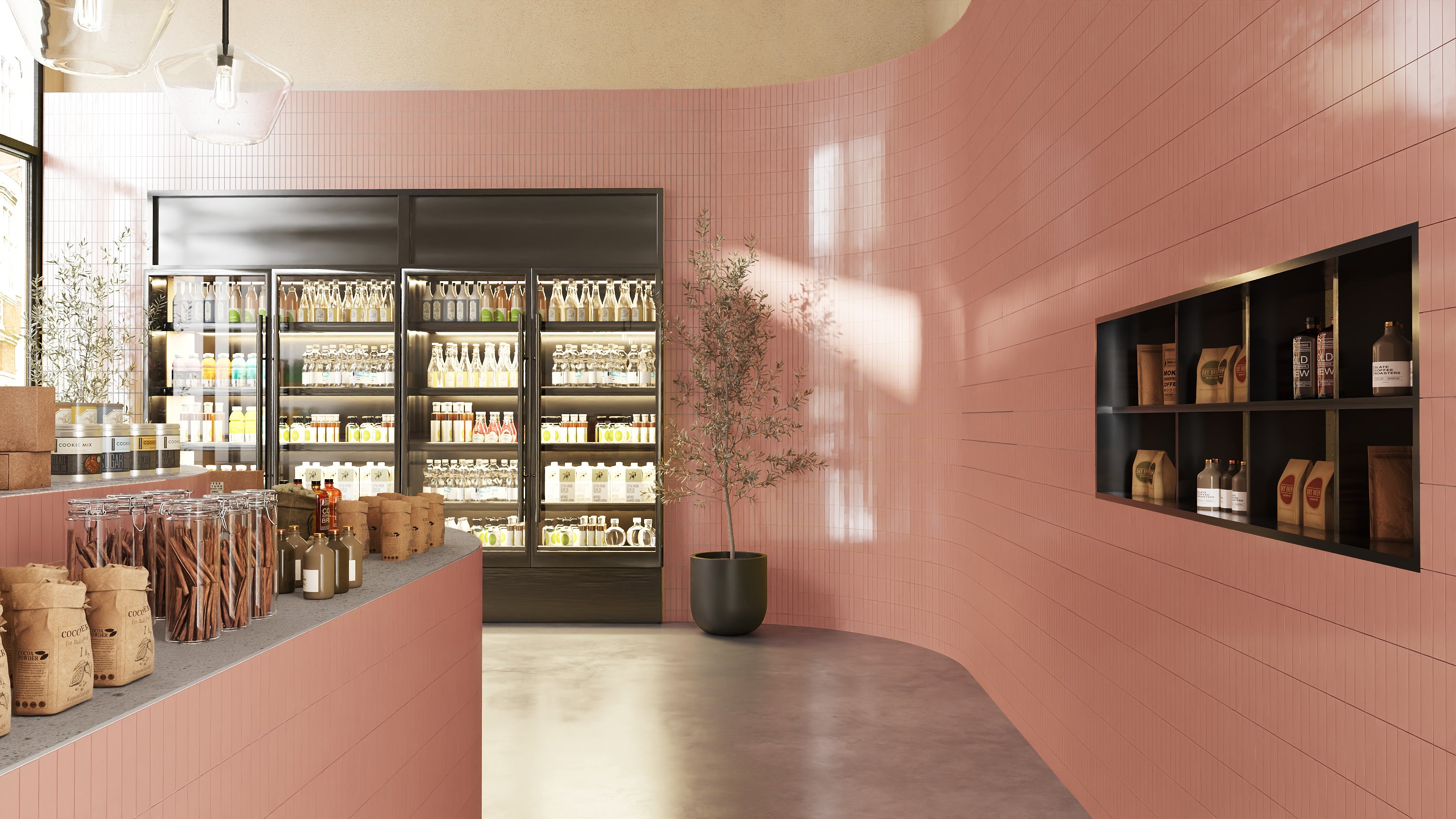 2x8 Natural Press Ceramic Tile in Madder Red Gloss