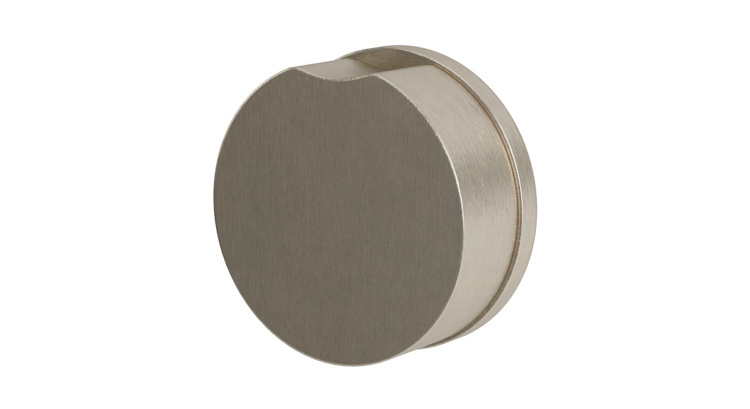 Foundry One Handle Wall Mount Diverter/Volume Control Shower Trim with Barrel Knob Handle in Satin Nickel
