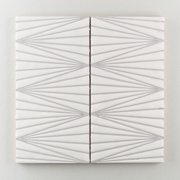 6x12 Handpainted Tile Isoceles in Neutral Motif