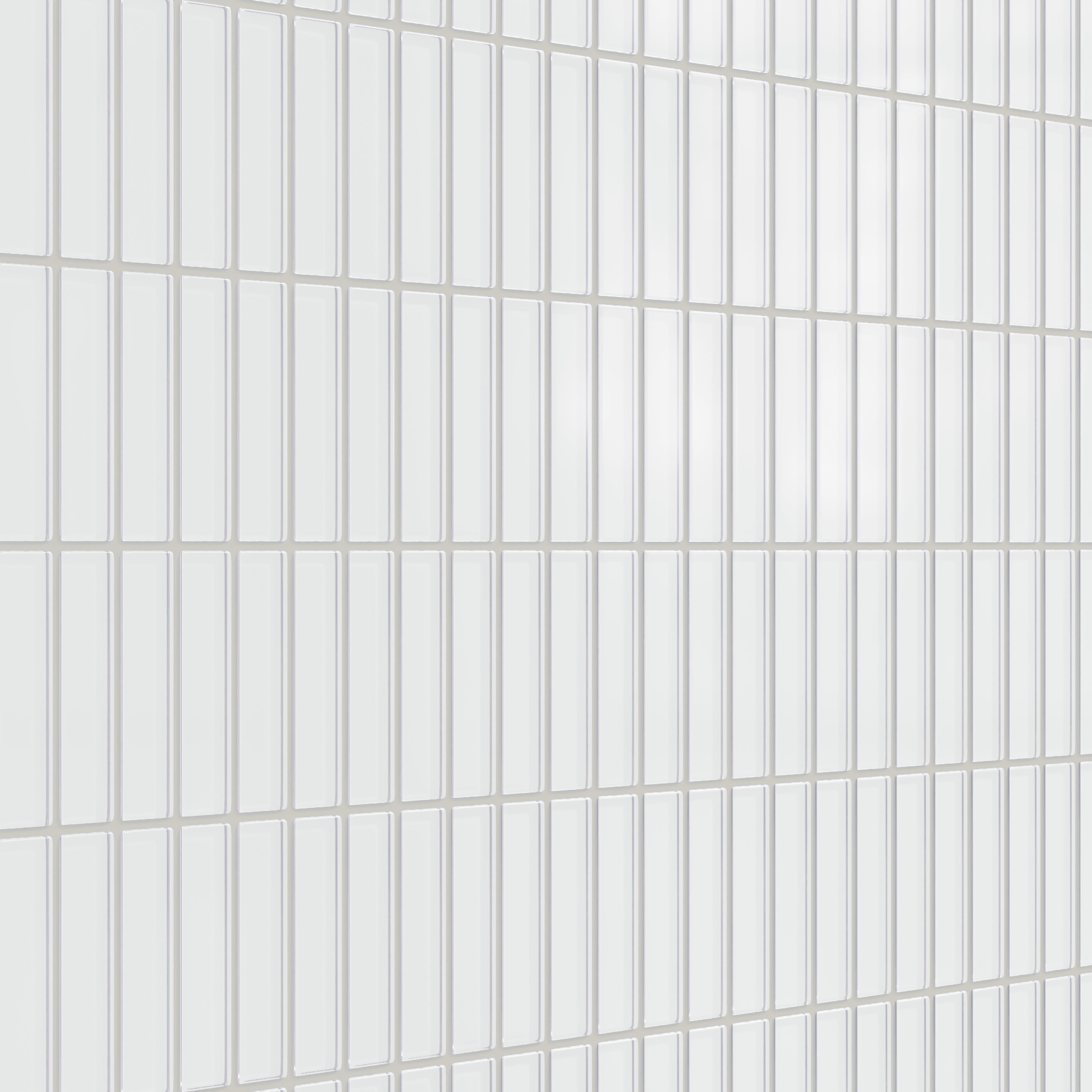 1x4 Straight Set Sheeted Glass Mosaic Tile in Egret Matte