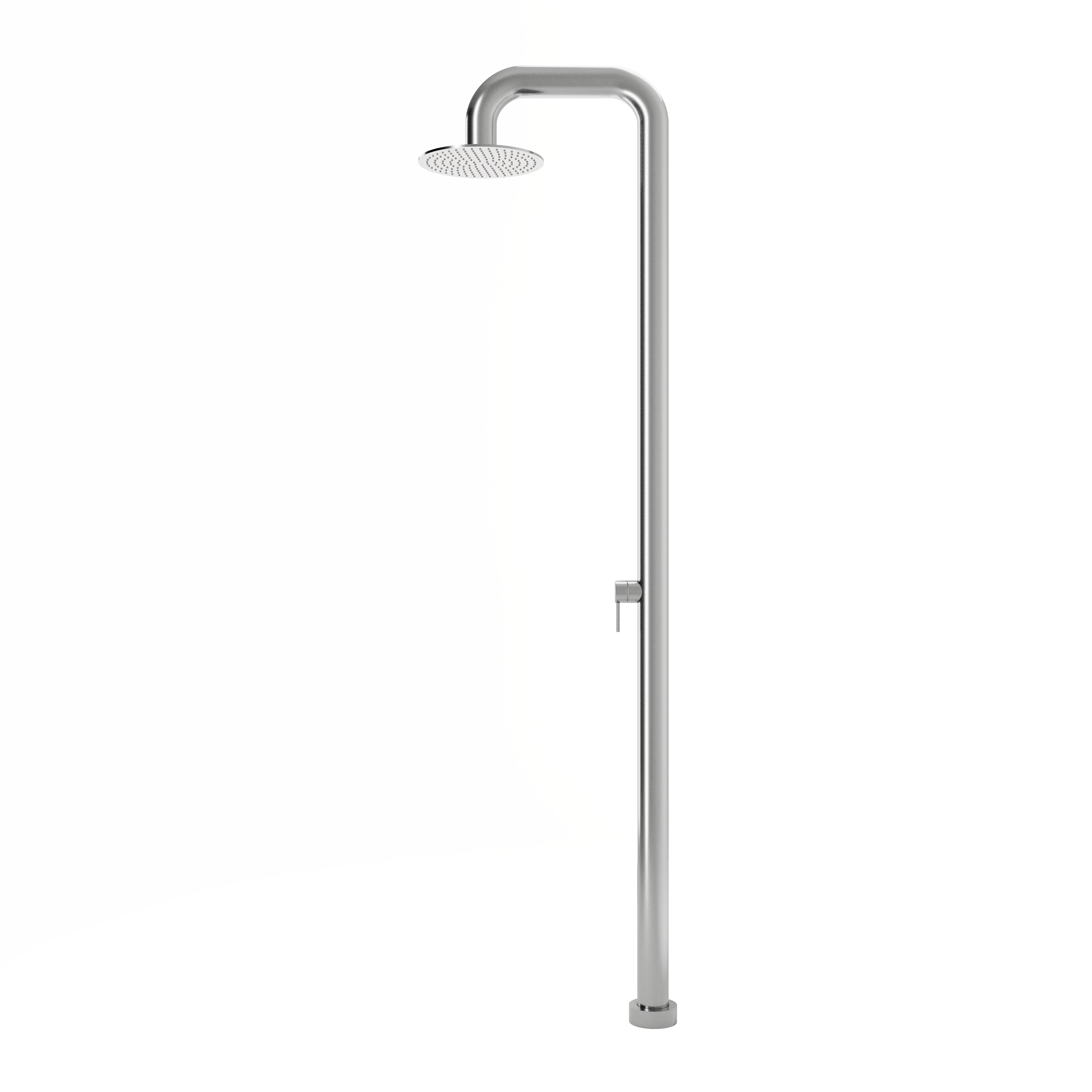 Contour Outdoor Shower Pressure Balance with 12" Rain Head in Stainless Steel