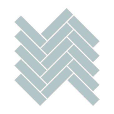 1x4 Herringbone Sheeted Glass Mosaic Tile in Great Blue Heron Matte