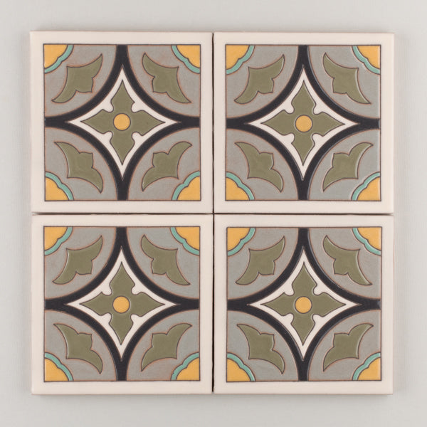 6x6 Handpainted Tile Old California #5 in Neutral Motif