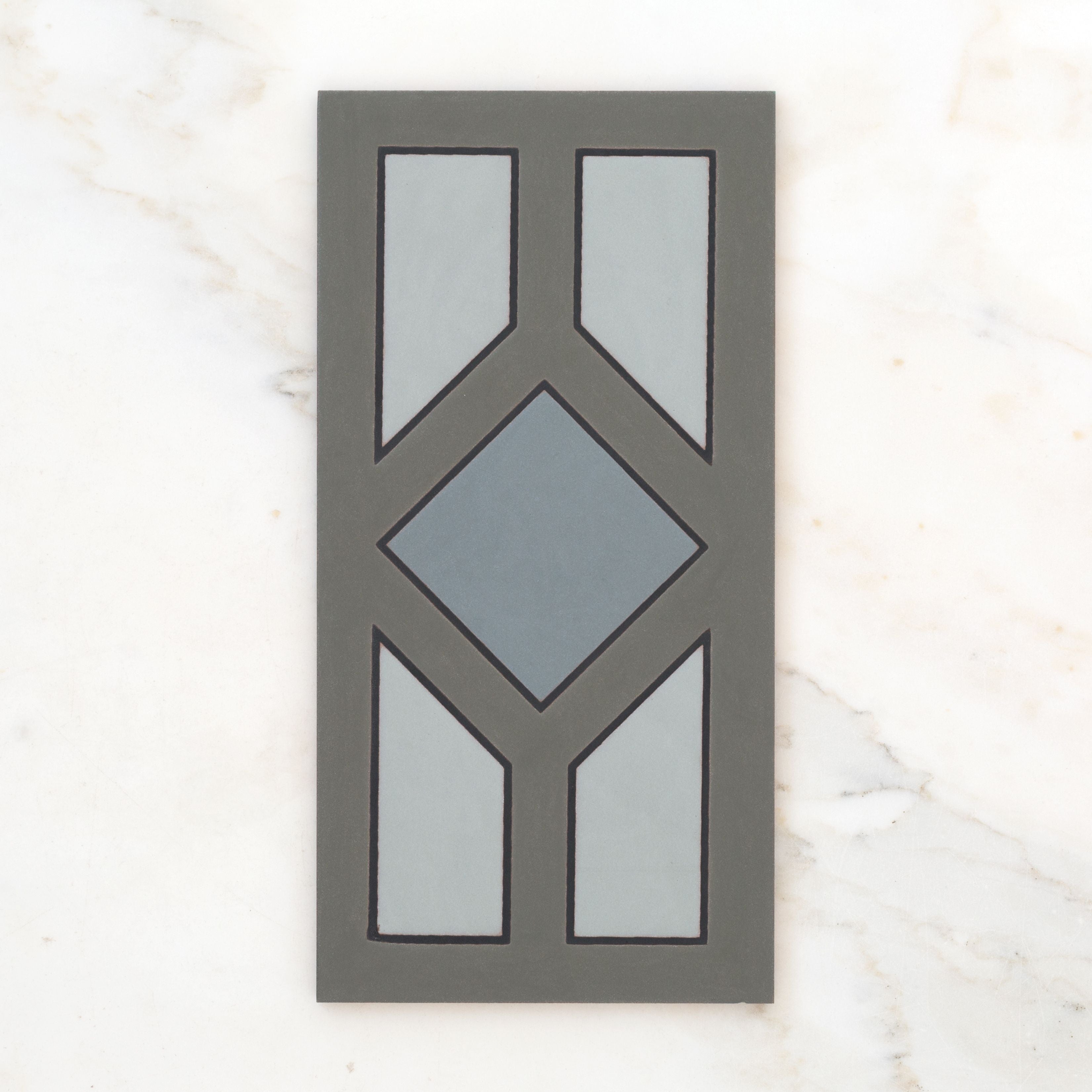 6x12 Handpainted Tile Chicago in Grey Motif